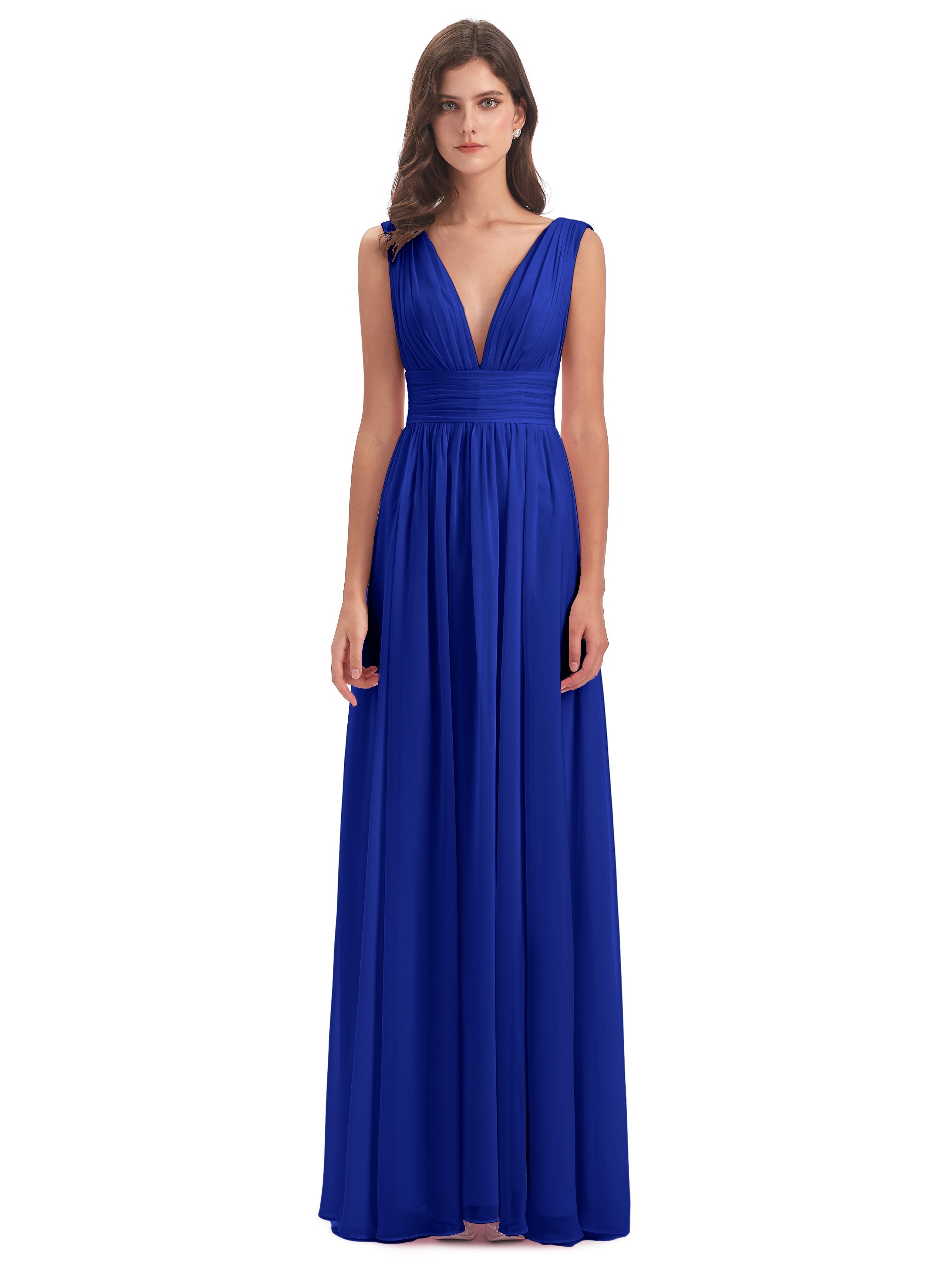 Robe Demoiselle D Honneur Bleu Royal Emma Dos En V Fendue Devant Robes Demoiselle D'Honneur