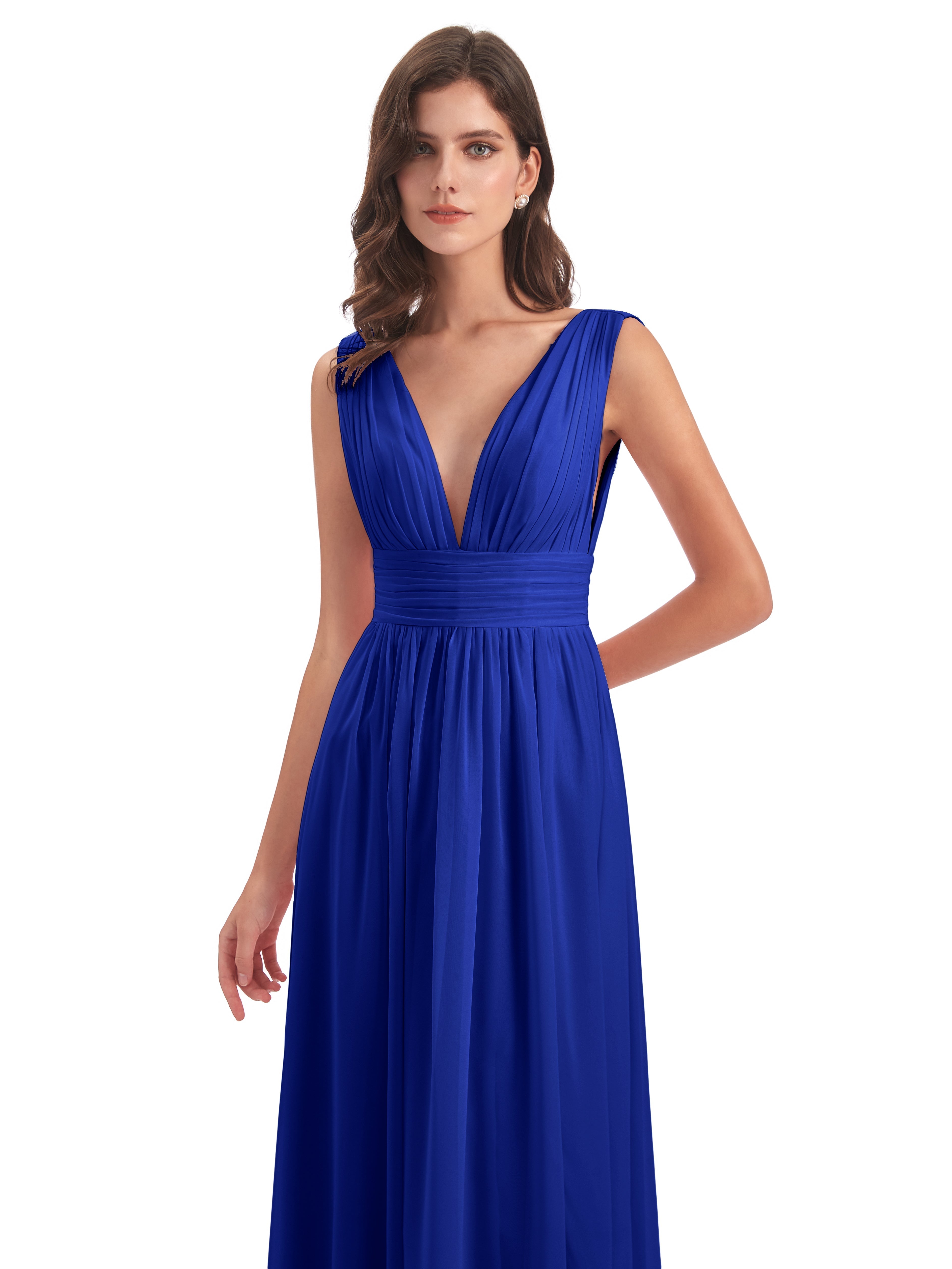 Robe Demoiselle D Honneur Bleu Royal Emma Dos En V Fendue Devant Robes Demoiselle D'Honneur