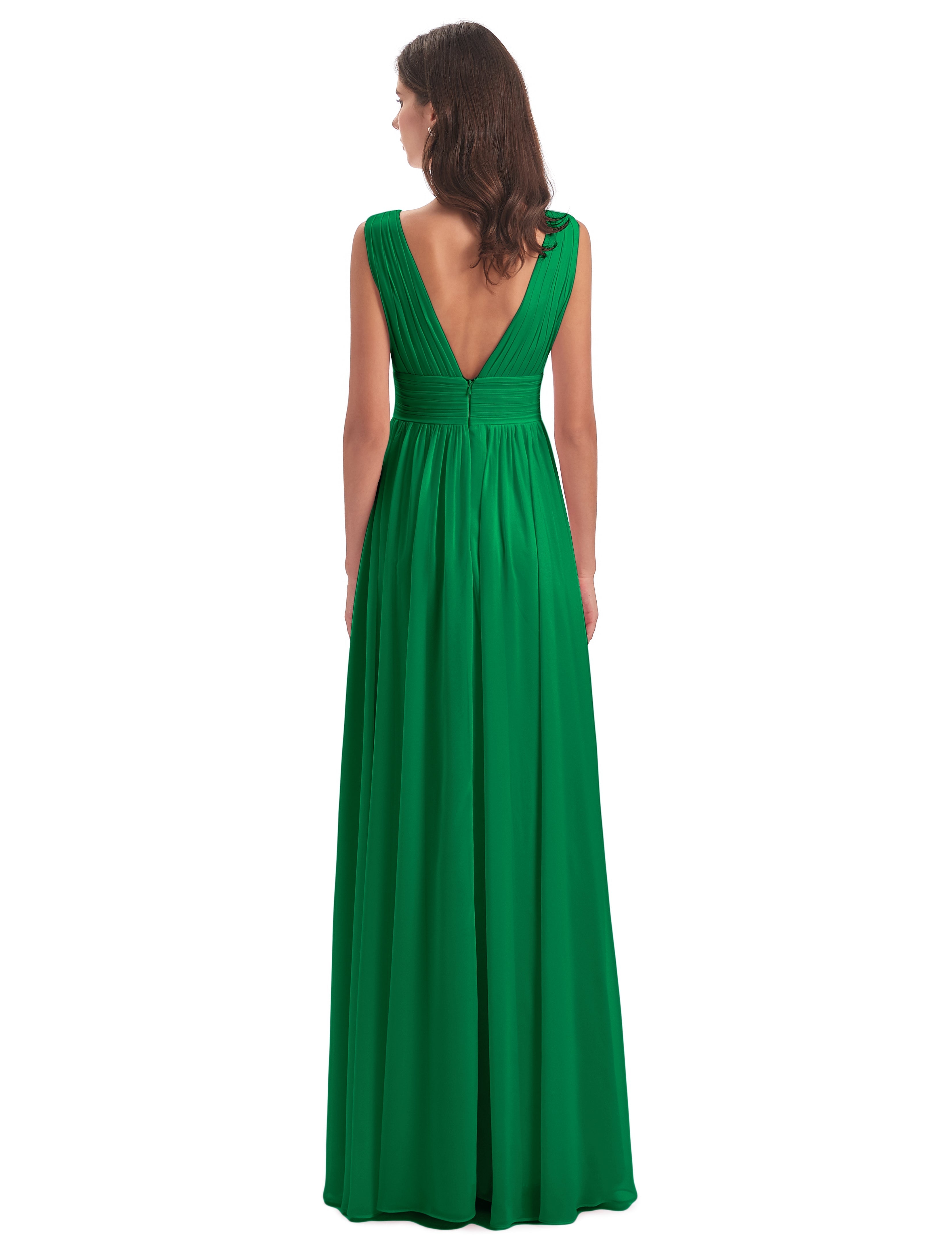 Robe Demoiselle D Honneur Vert Emeraude Emma Dos En V Fendue Devant Robes Demoiselle D'Honneur
