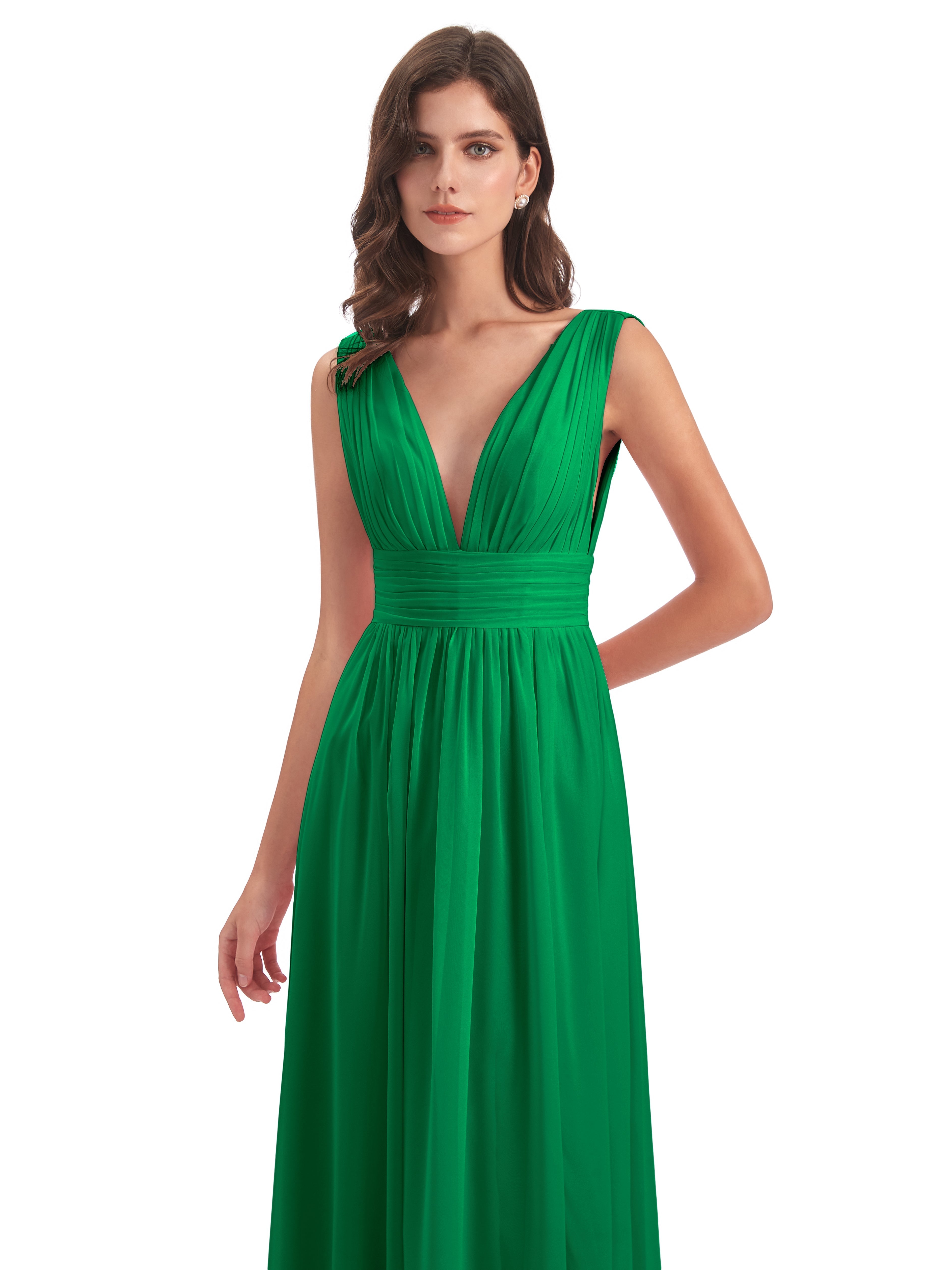 Robe Demoiselle D Honneur Vert Emeraude Emma Dos En V Fendue Devant Robes Demoiselle D'Honneur