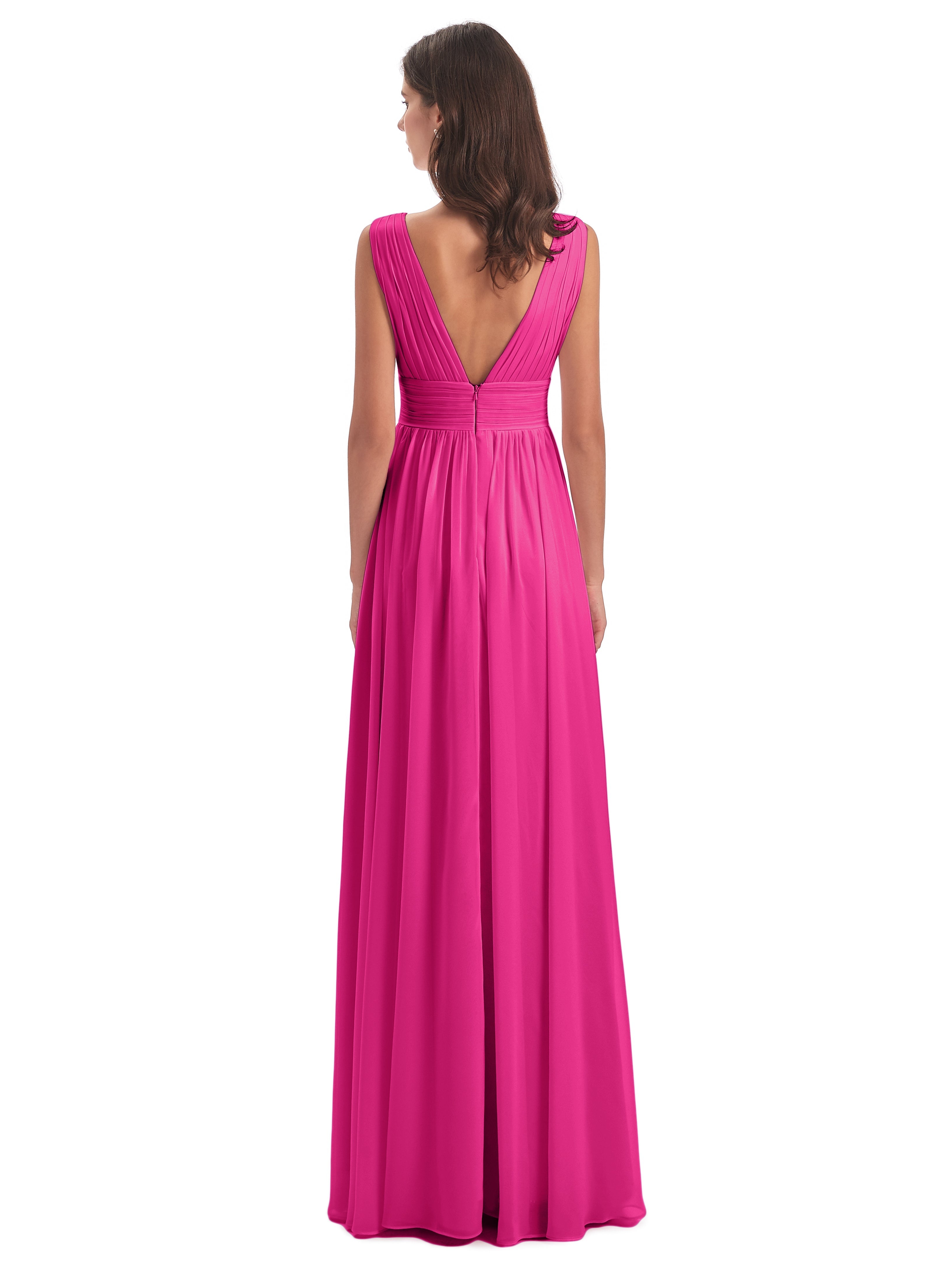Robe Demoiselle D Honneur Fuchsia Emma Dos En V Fendue Devant Robes Demoiselle D'Honneur
