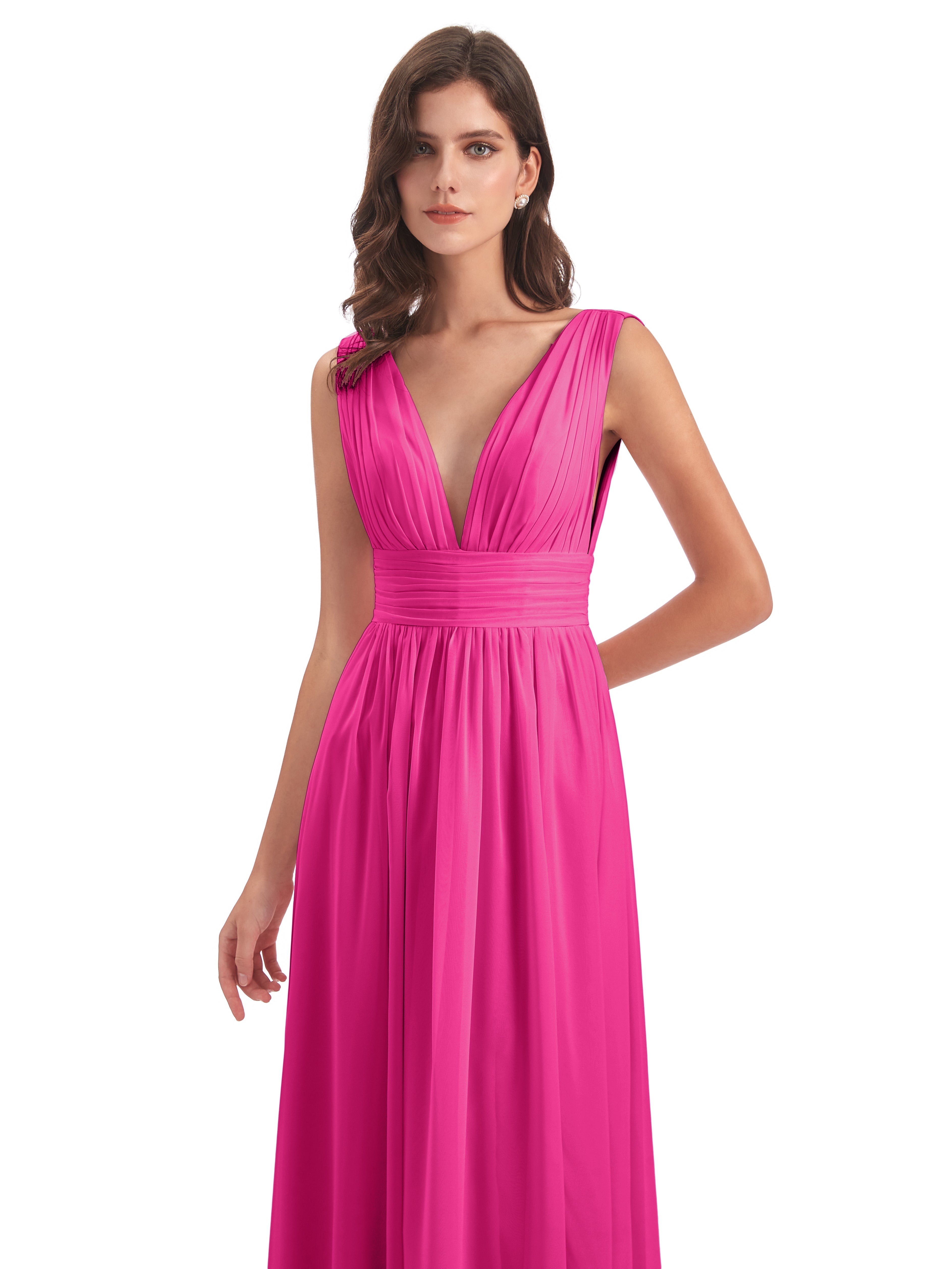 Robe Demoiselle D Honneur Fuchsia Emma Dos En V Fendue Devant Robes Demoiselle D'Honneur