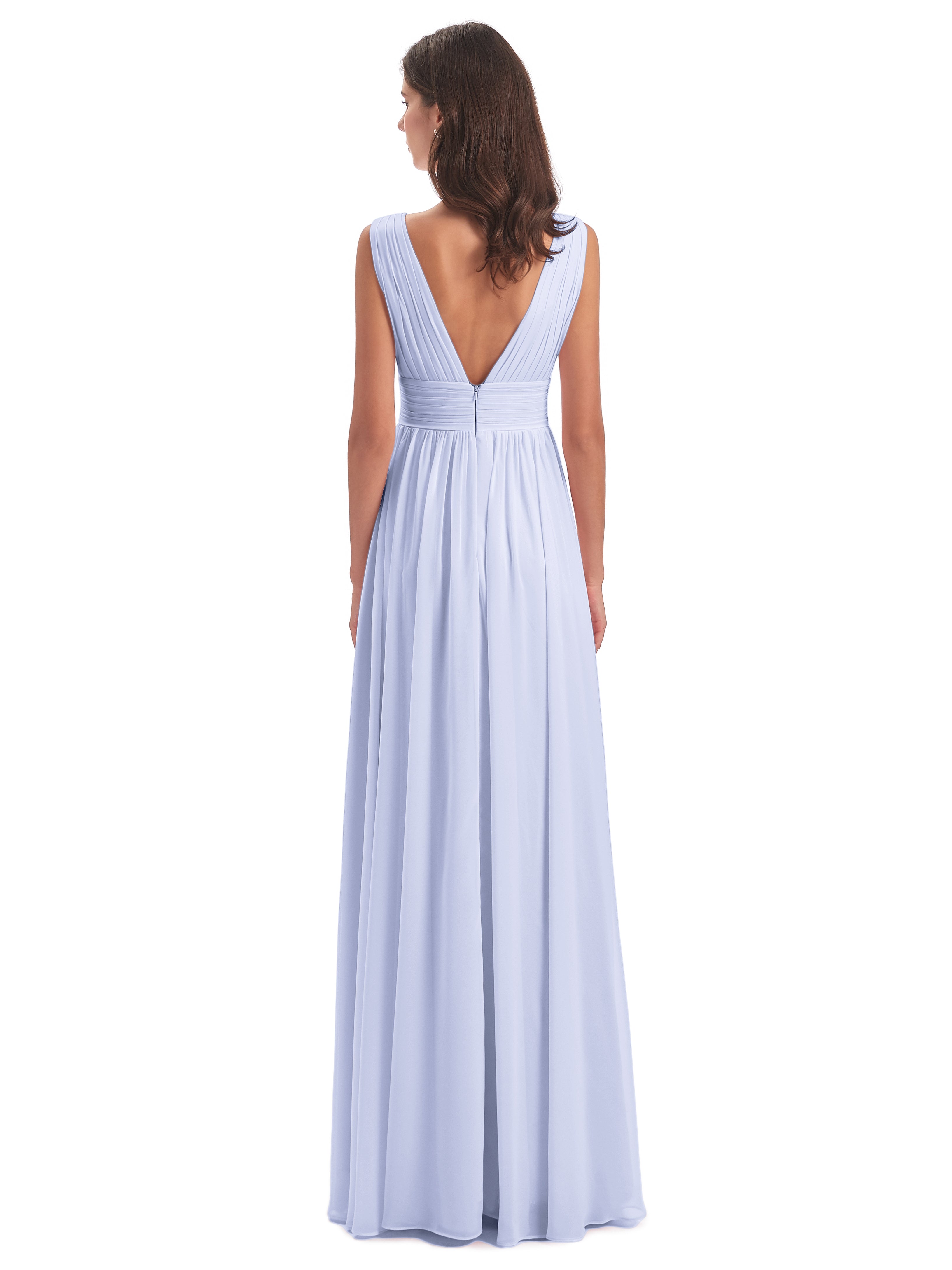 Robe Demoiselle D Honneur Lavande Emma Dos En V Fendue Devant Robes Demoiselle D'Honneur