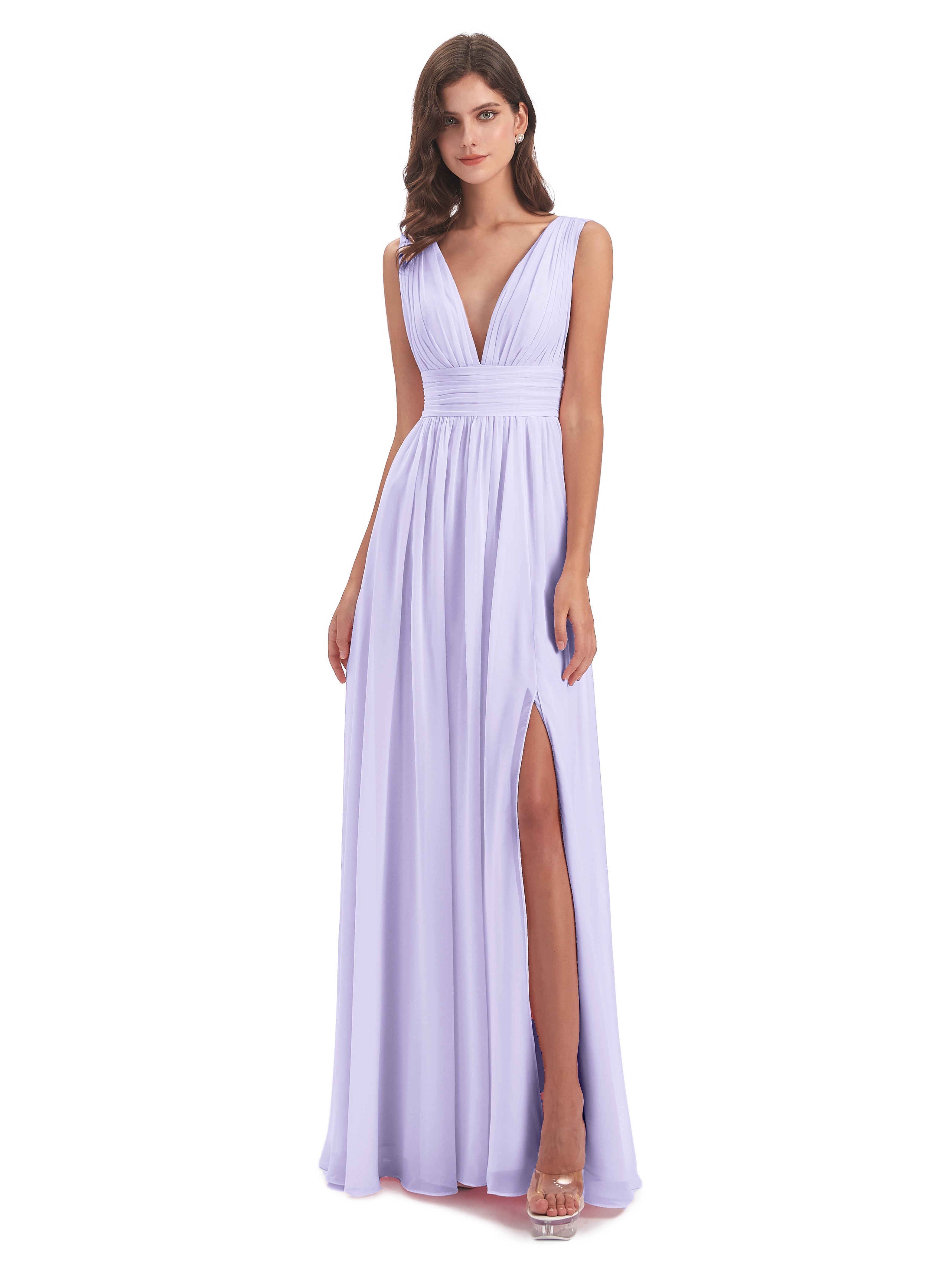 Robe Demoiselle D Honneur Lilas Emma Dos En V Fendue Devant Robes Demoiselle D'Honneur