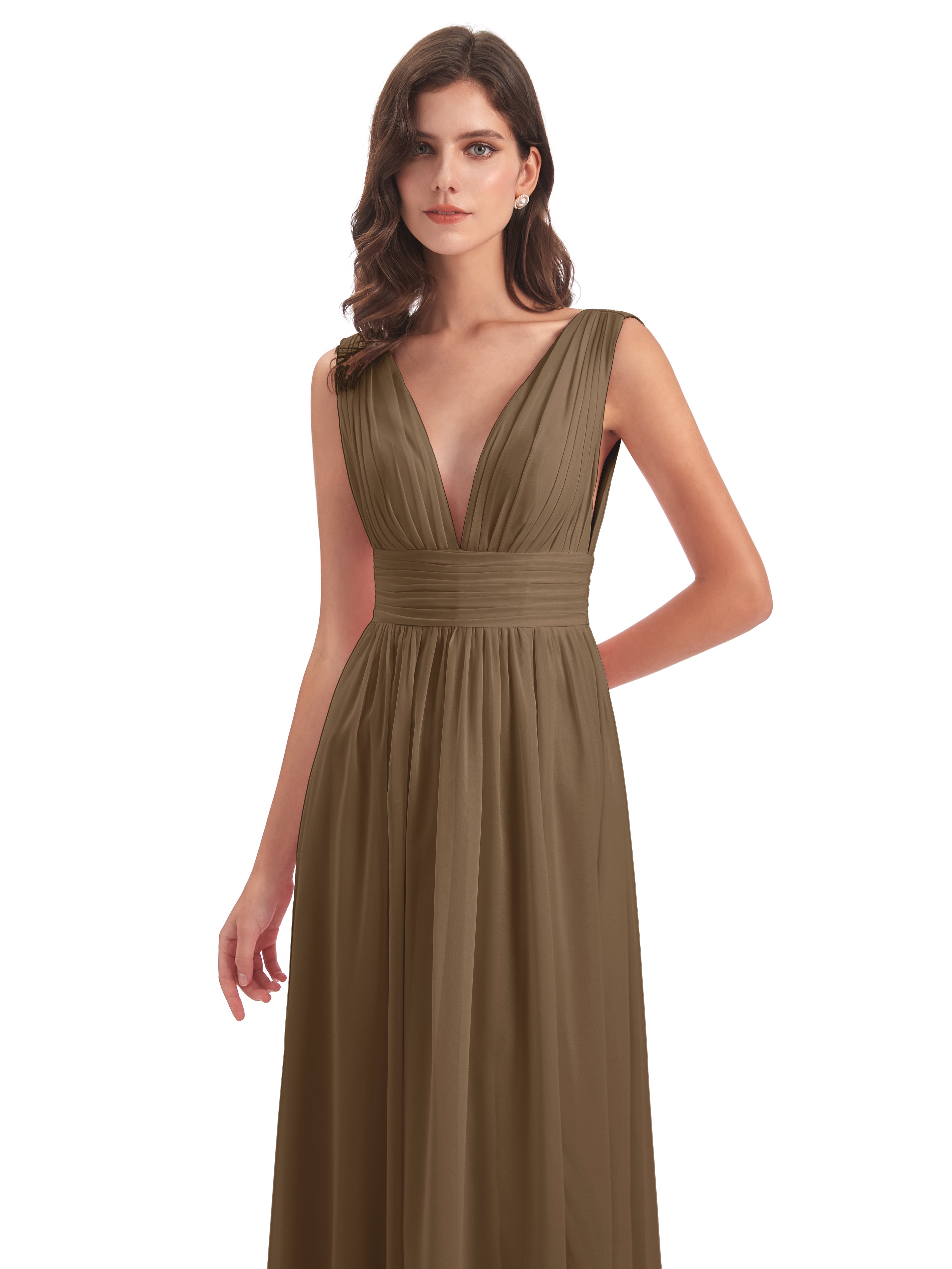 Robe Demoiselle D Honneur Moka Emma Dos En V Fendue Devant Robes Demoiselle D'Honneur