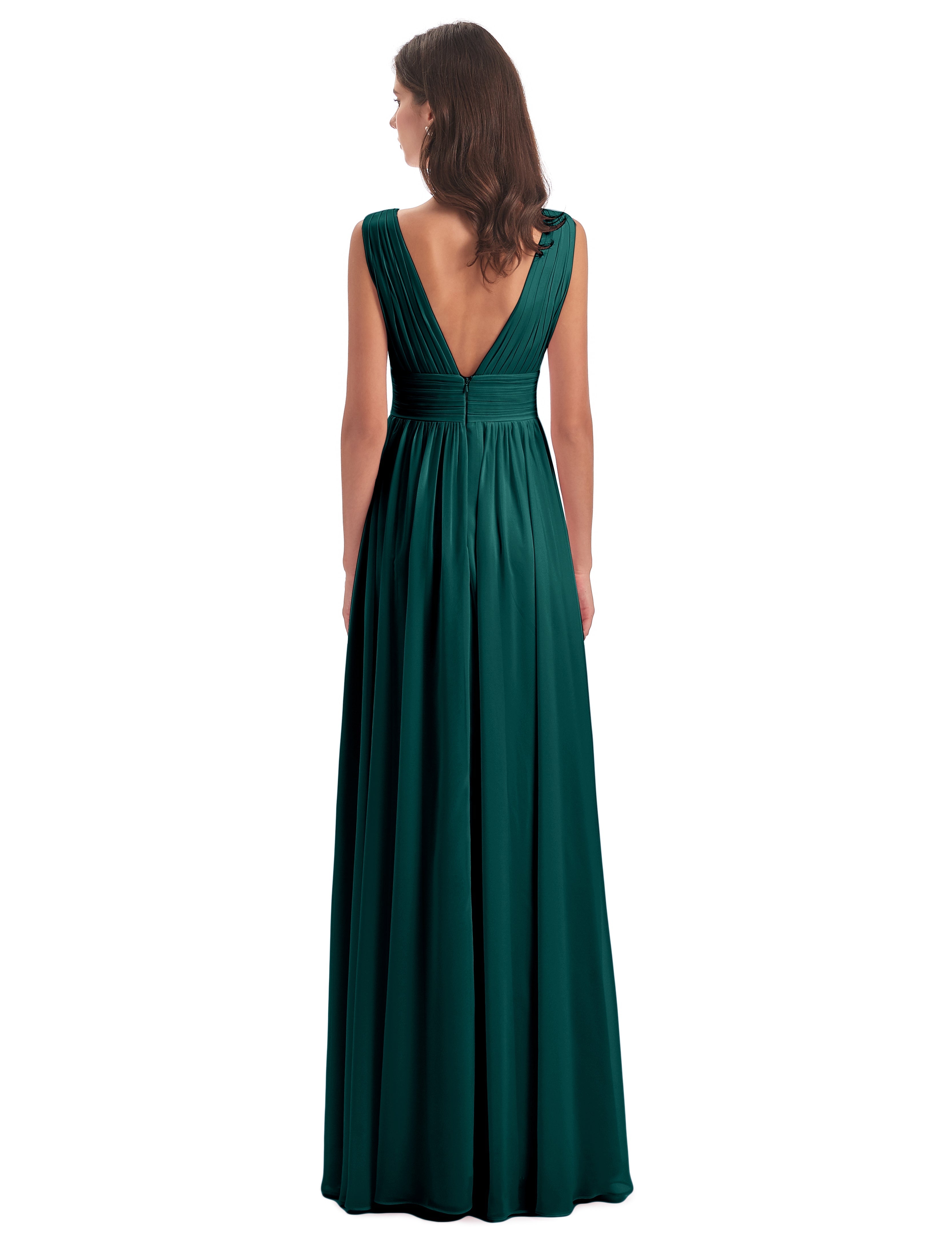 Robe Demoiselle D Honneur Bleu Paon Emma Dos En V Fendue Devant Robes Demoiselle D'Honneur