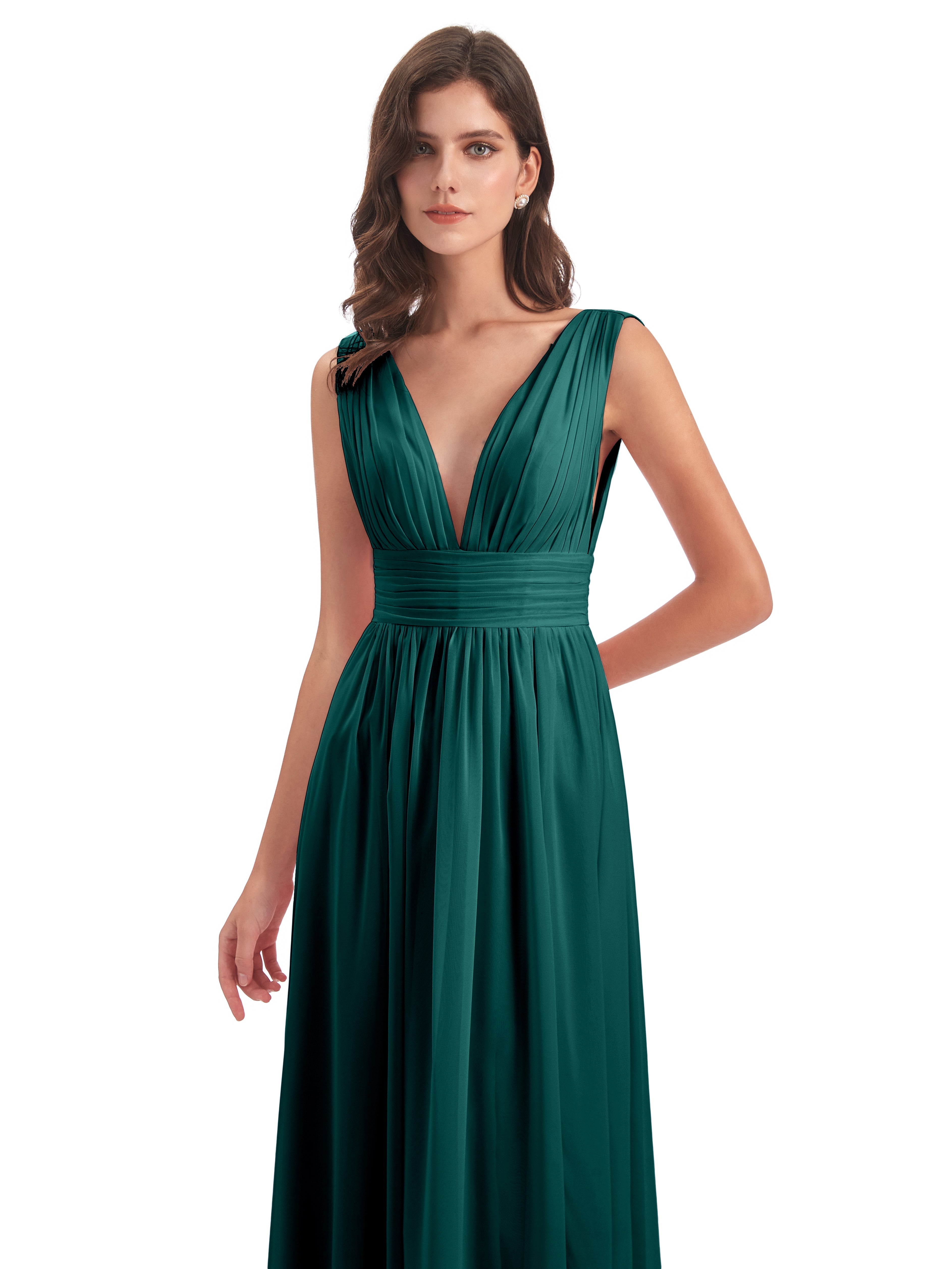 Robe Demoiselle D Honneur Bleu Paon Emma Dos En V Fendue Devant Robes Demoiselle D'Honneur
