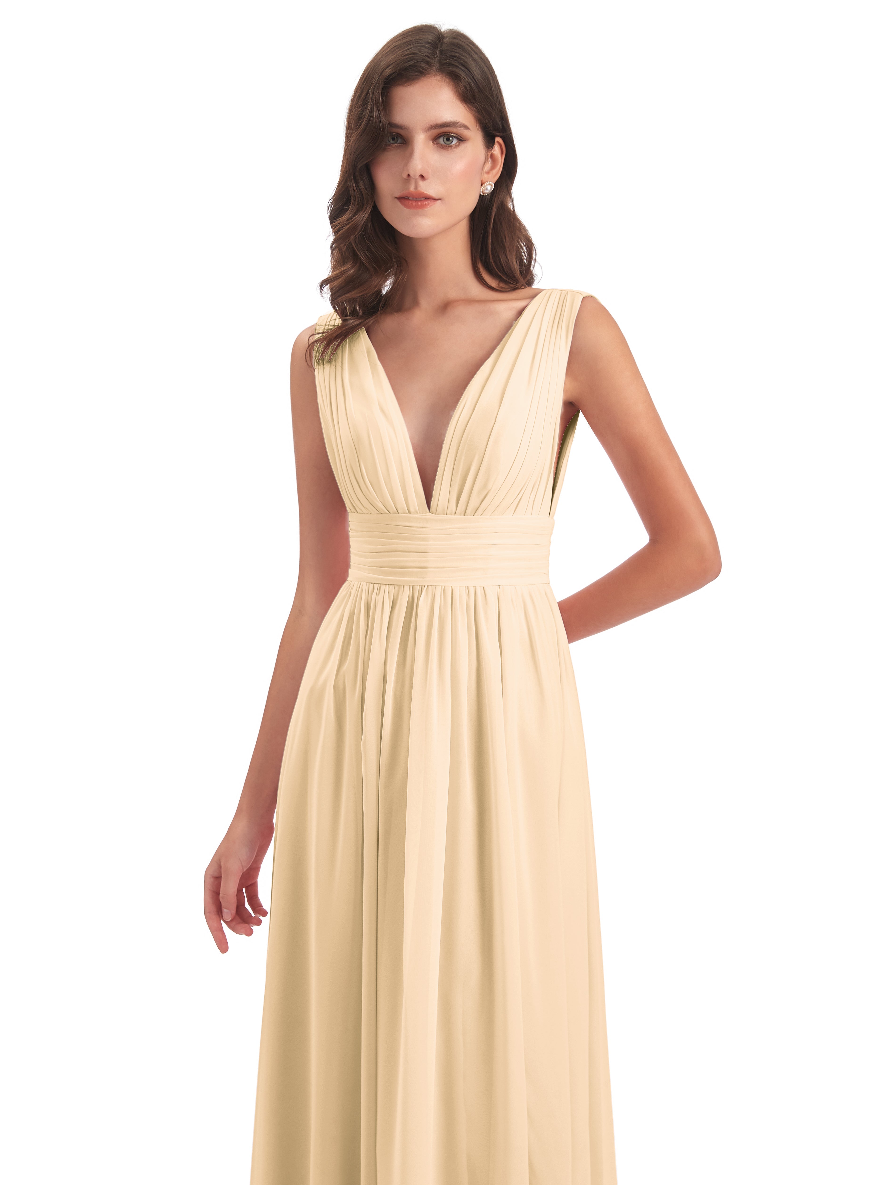 Robe Demoiselle D Honneur Peche Emma Dos En V Fendue Devant Robes Demoiselle D'Honneur