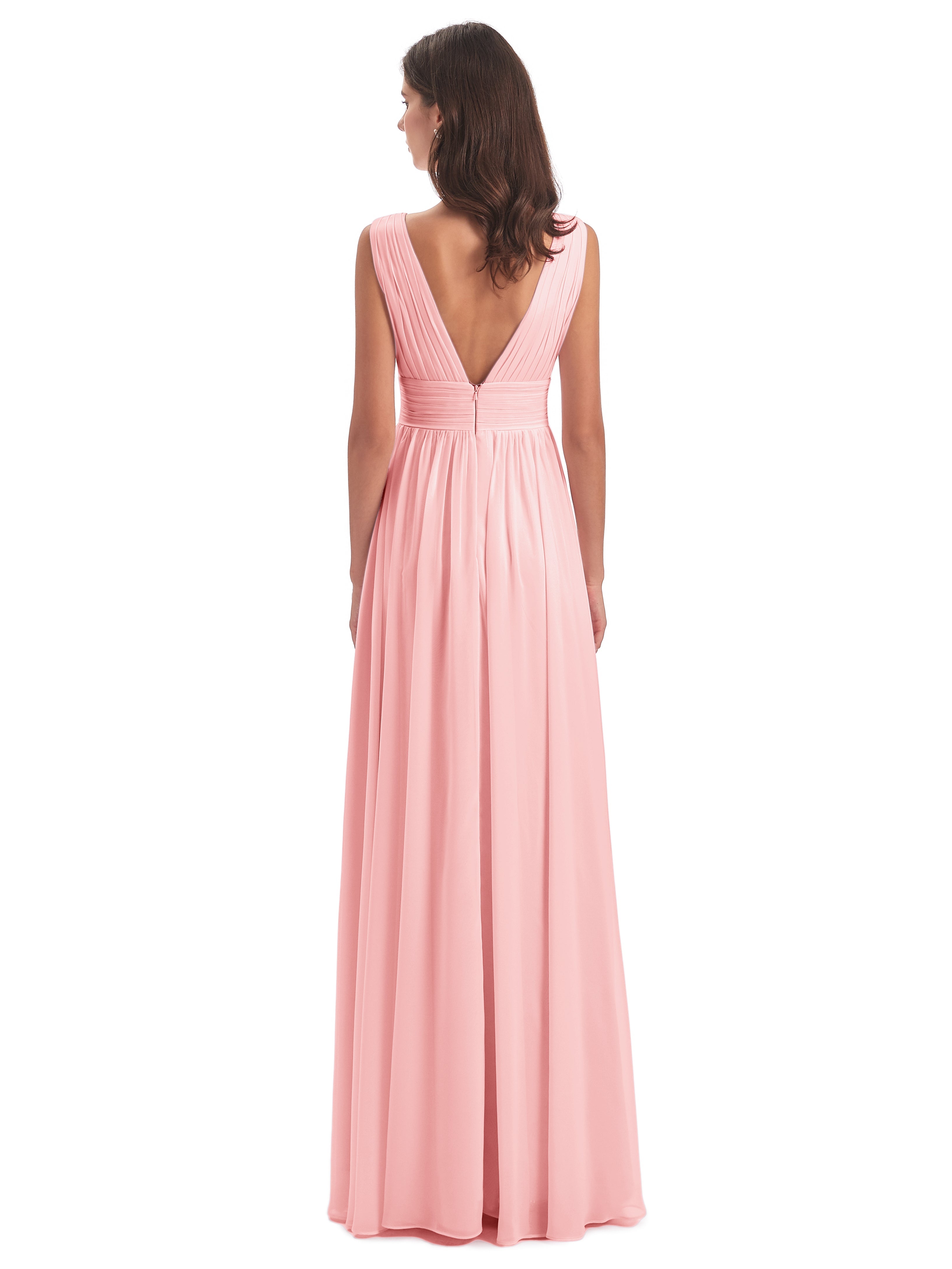 Robe Demoiselle D Honneur Rose Emma Dos En V Fendue Devant Robes Demoiselle D'Honneur