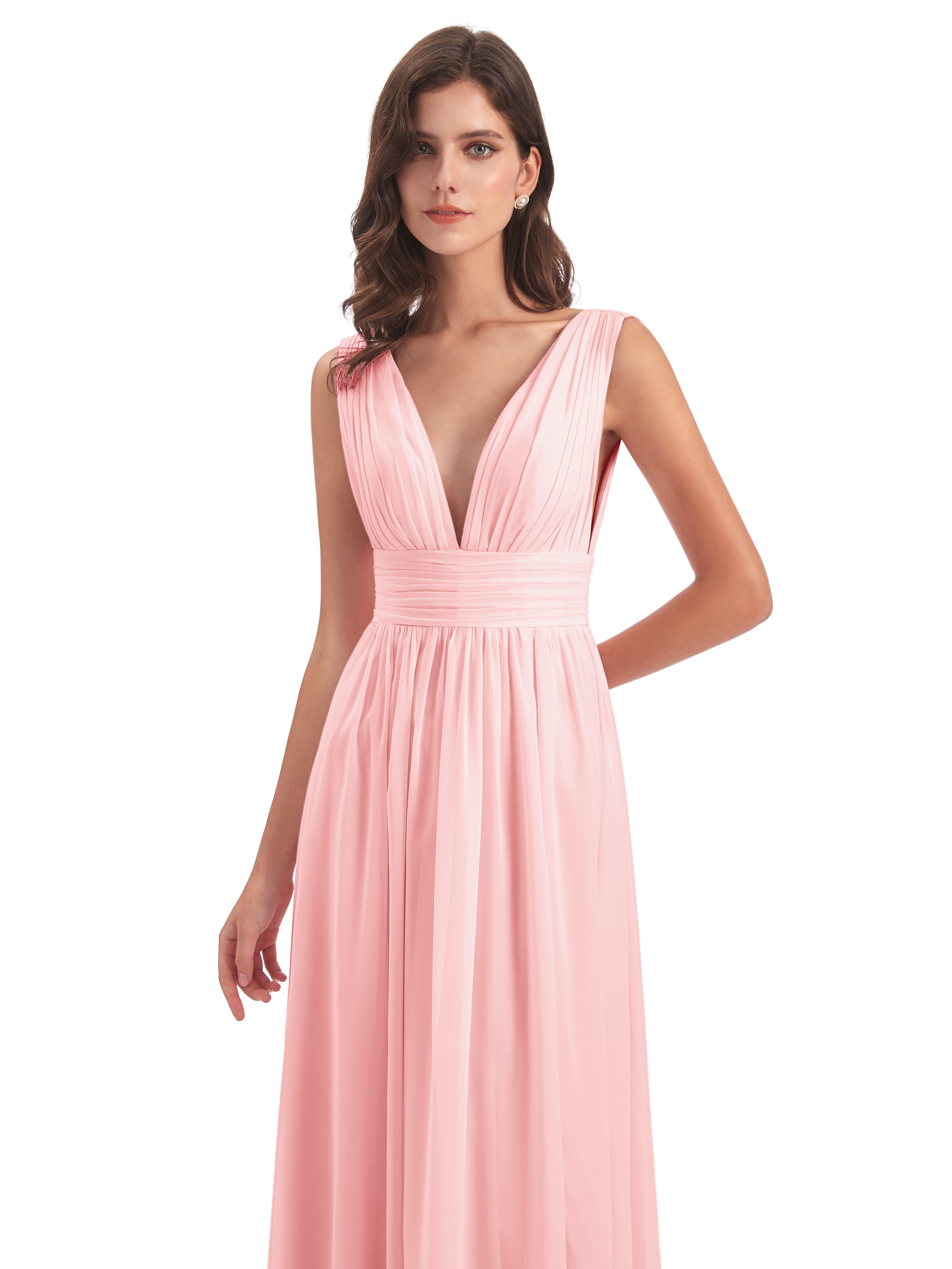 Robe Demoiselle D Honneur Rose Emma Dos En V Fendue Devant Robes Demoiselle D'Honneur