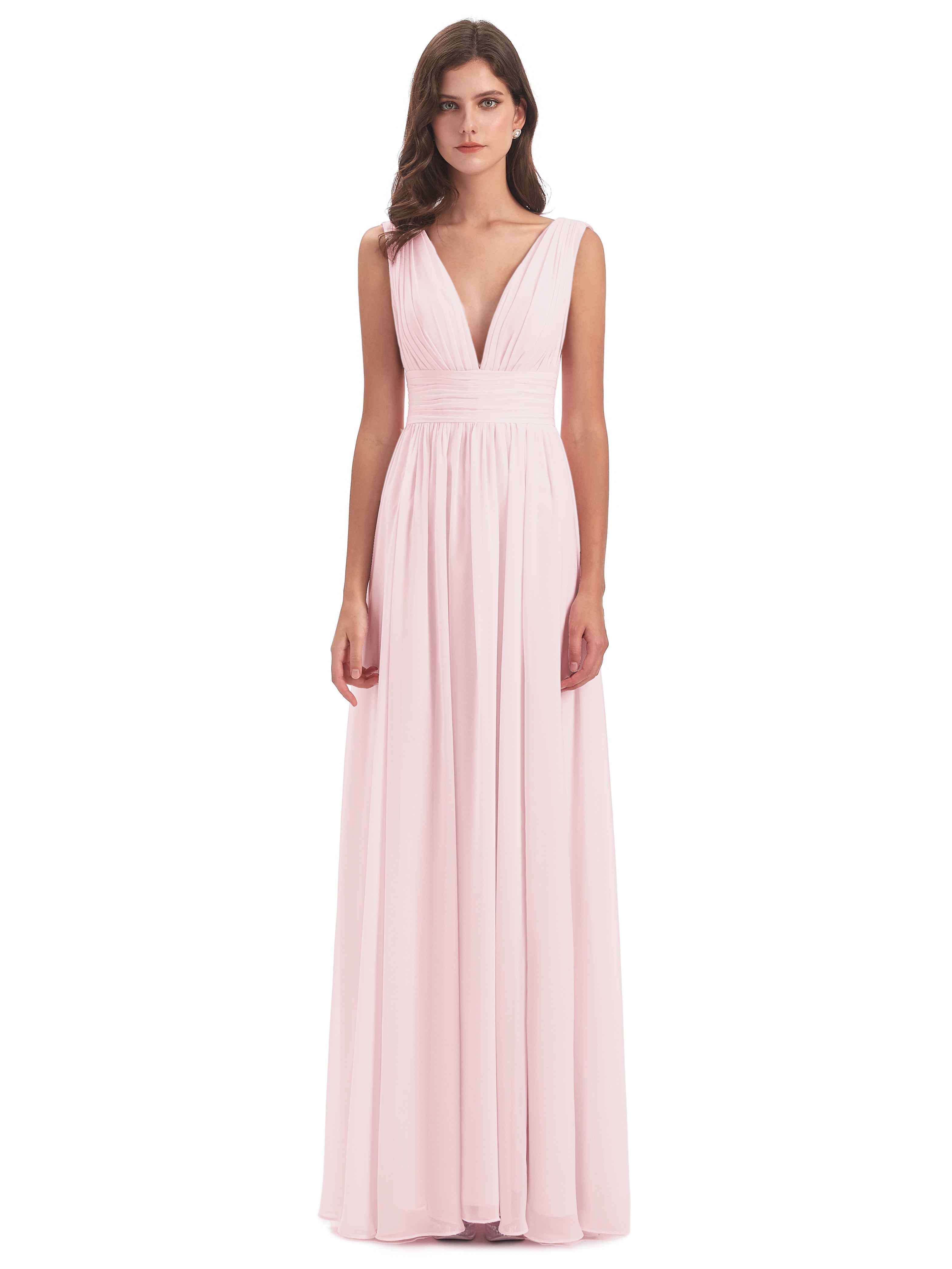 Robe Demoiselle D Honneur Rose Pale Emma Dos En V Fendue Devant Robes Demoiselle D'Honneur