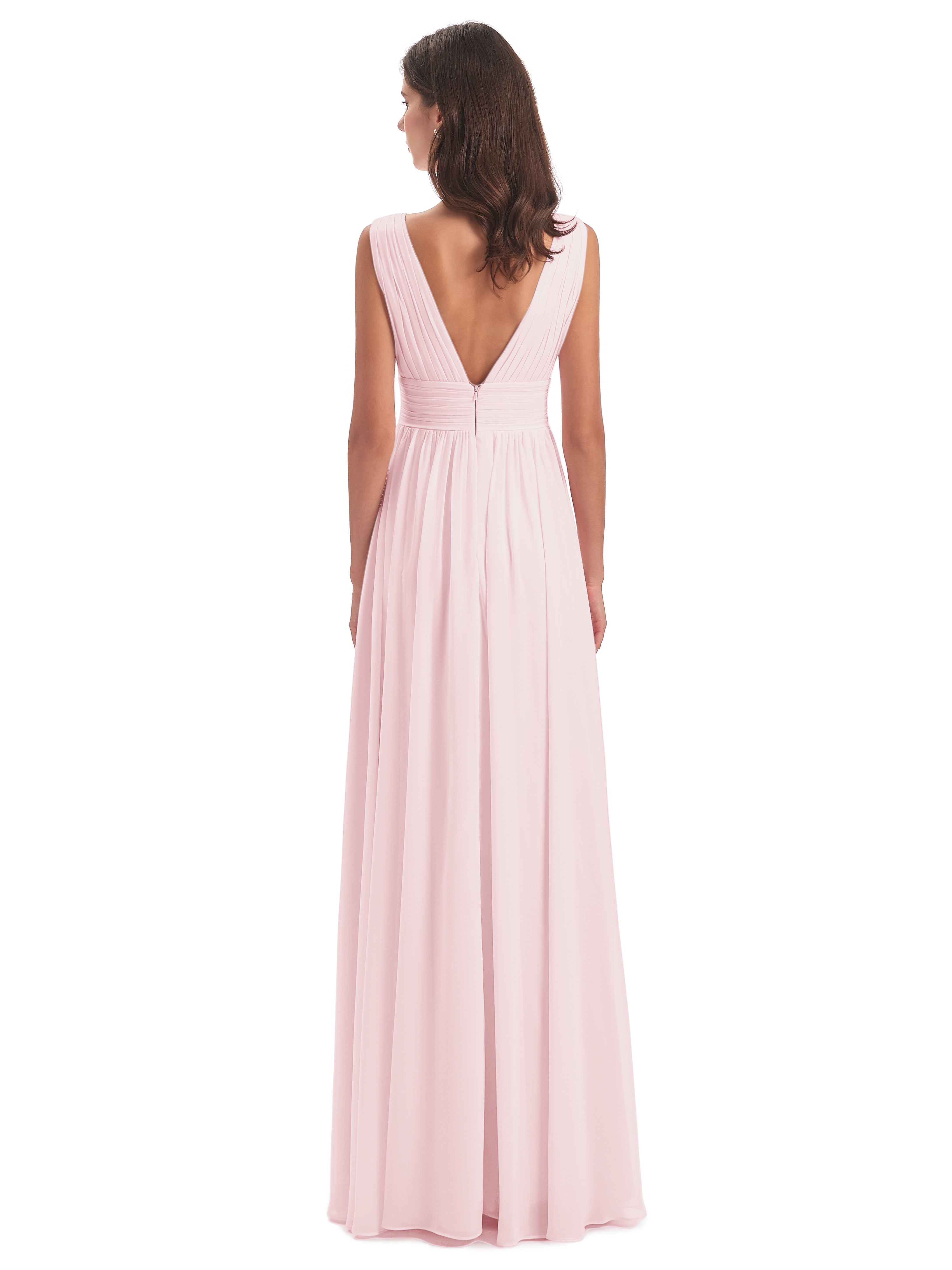 Robe Demoiselle D Honneur Rose Pale Emma Dos En V Fendue Devant Robes Demoiselle D'Honneur
