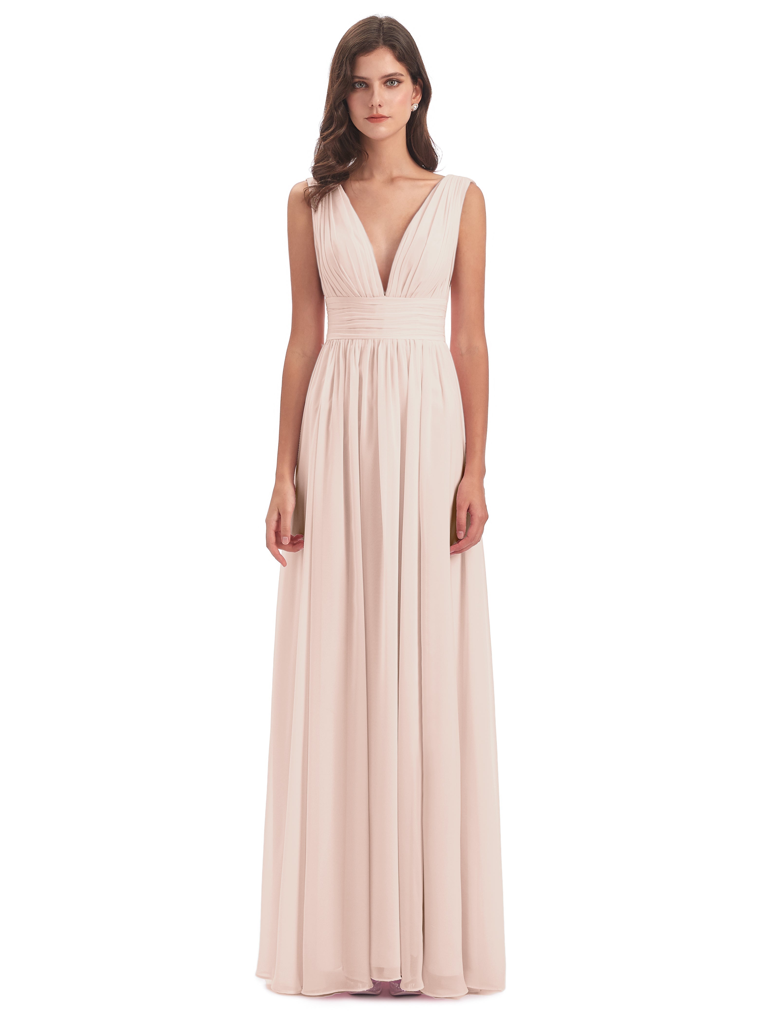 Robe Demoiselle D Honneur Rose Perle Emma Dos En V Fendue Devant Robes Demoiselle D'Honneur