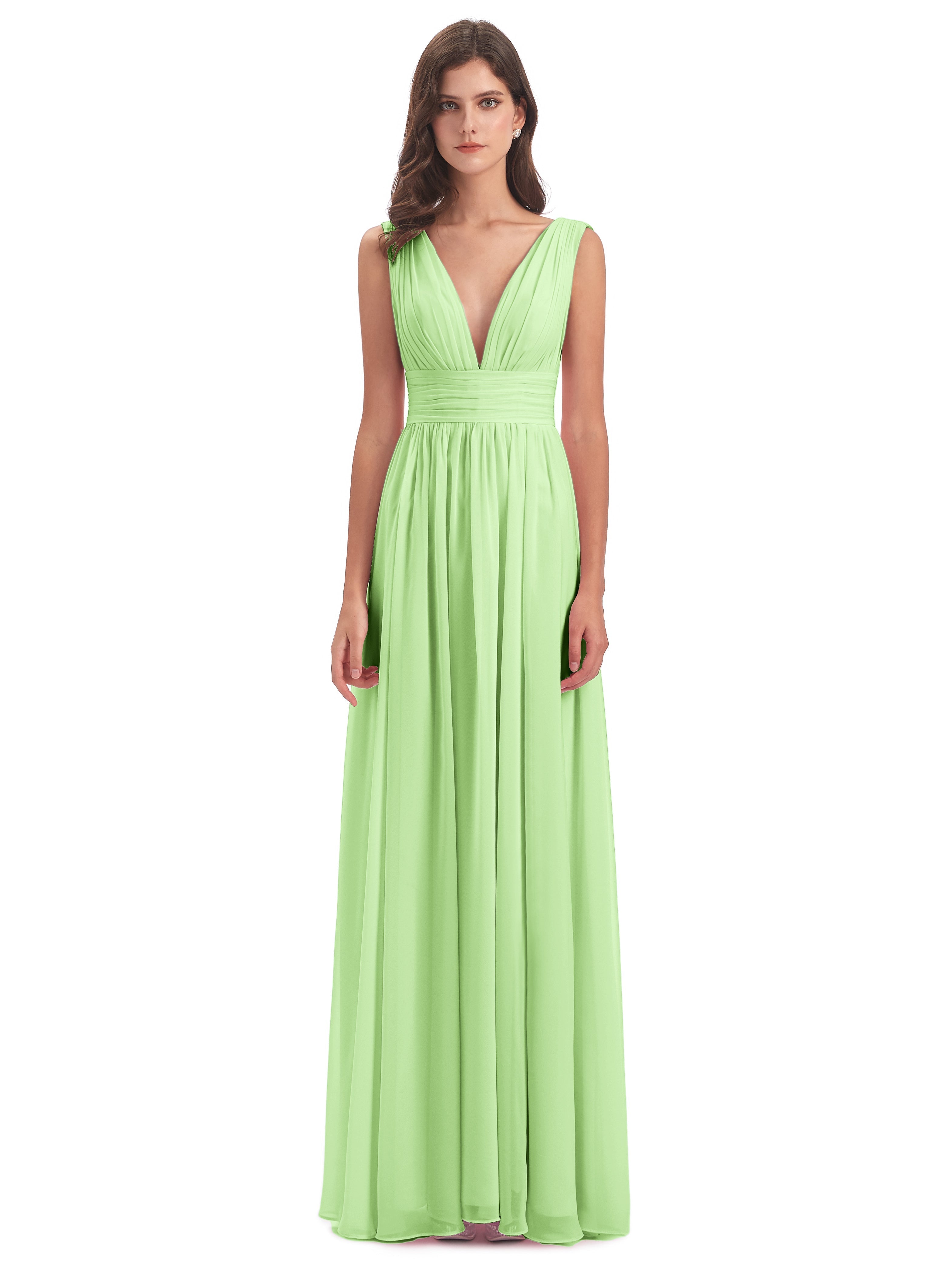 Robe Demoiselle D Honneur Vert Sauge Emma Dos En V Fendue Devant Robes Demoiselle D'Honneur