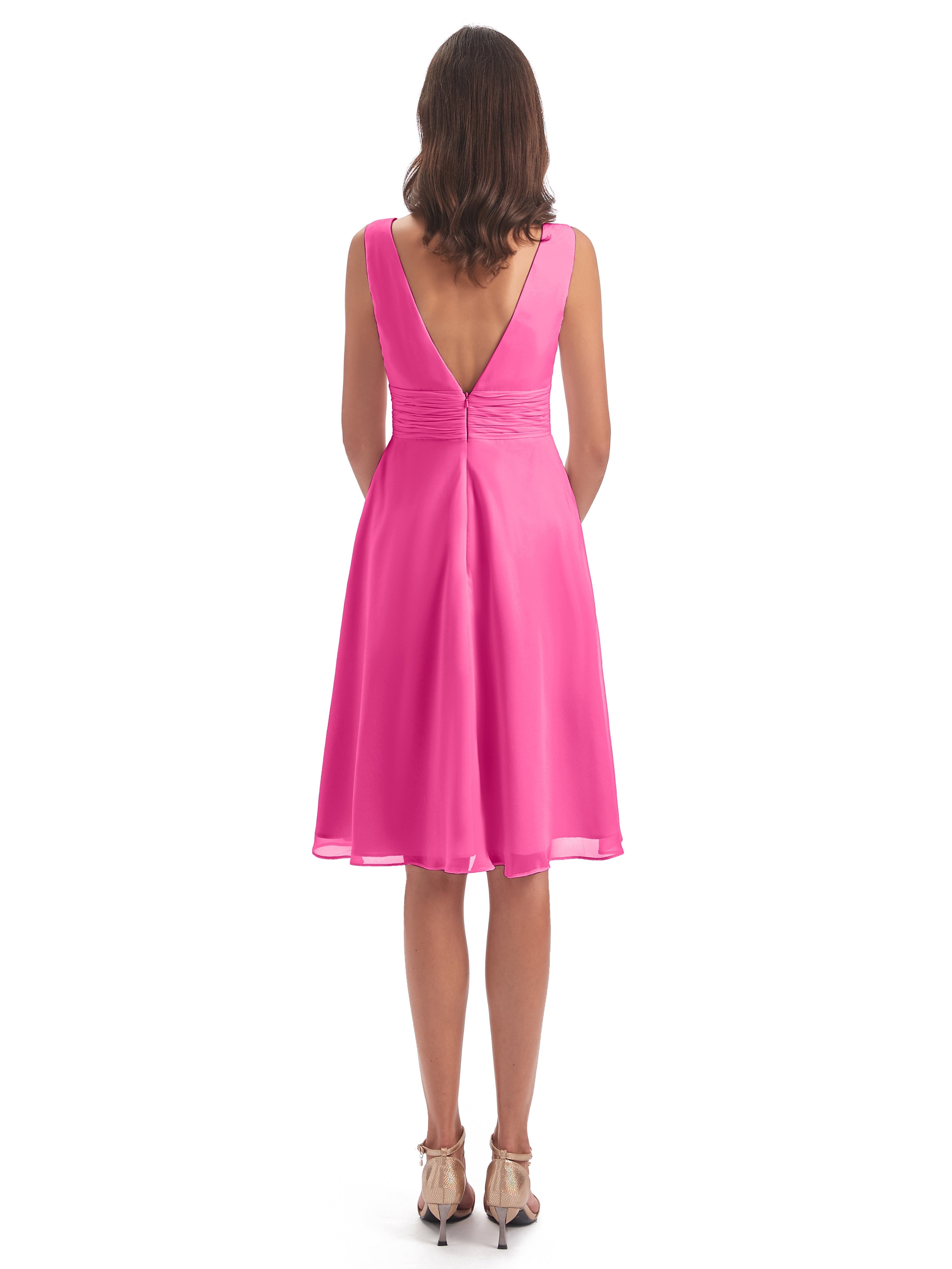Robe Demoiselle D Honneur Azalée Haute Basse Col V Robes Demoiselle D'Honneur