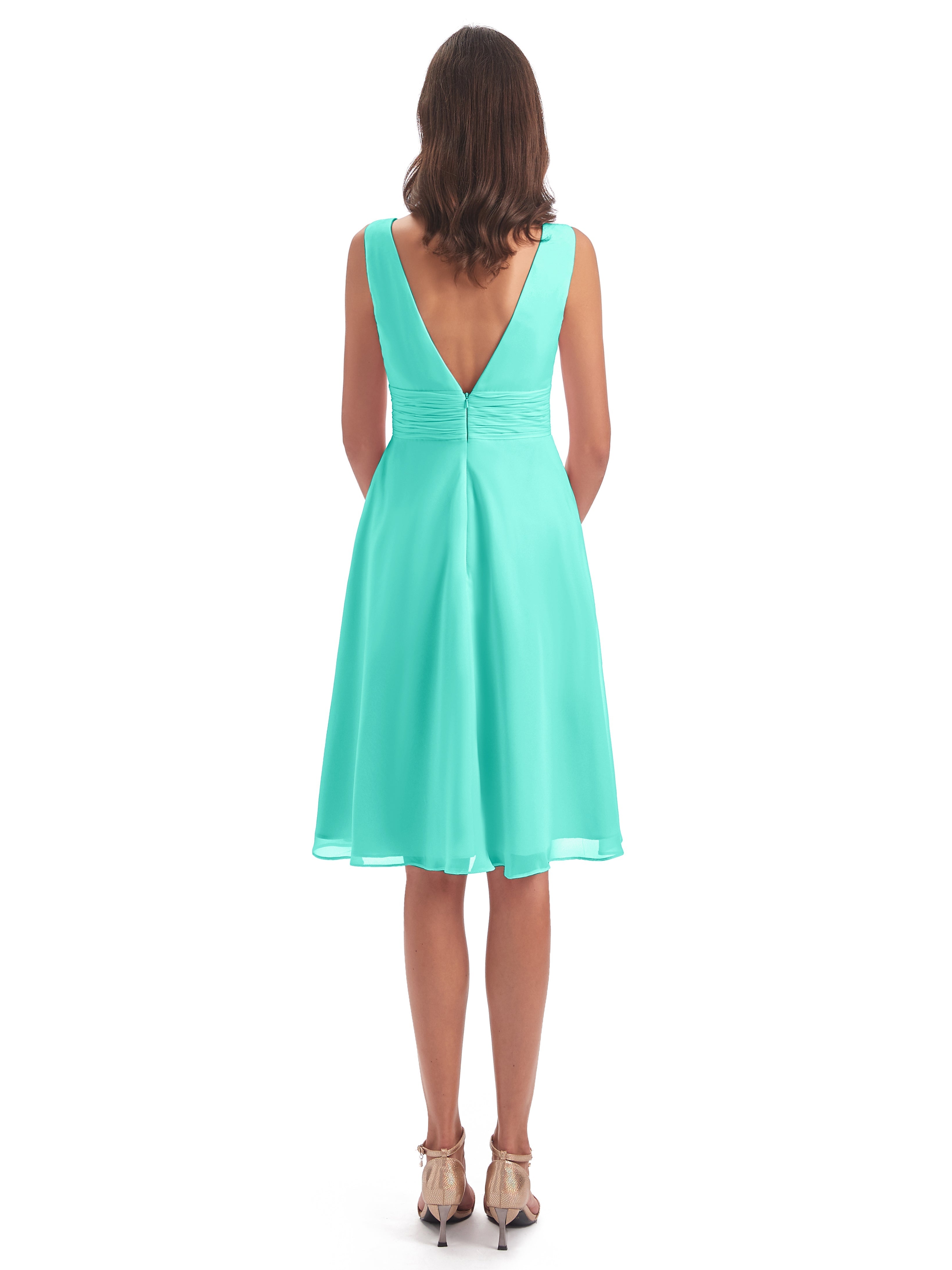 Robes De Demoiselle D'Honneur Spa Haute Basse Col V Robes Demoiselle D'Honneur