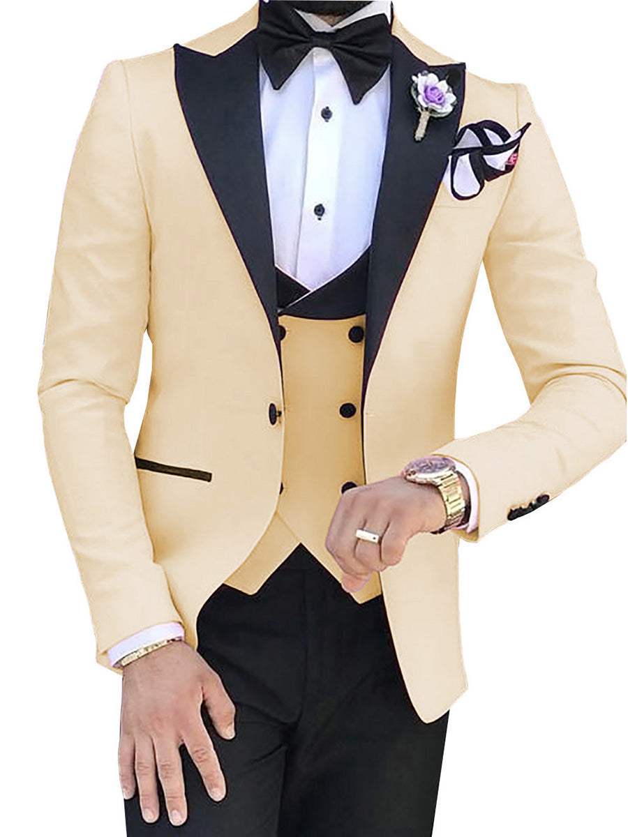 Costume Homme en CHAMPAGNE 3 Pièces Tenue de Cérémonie et de Réception Élégante