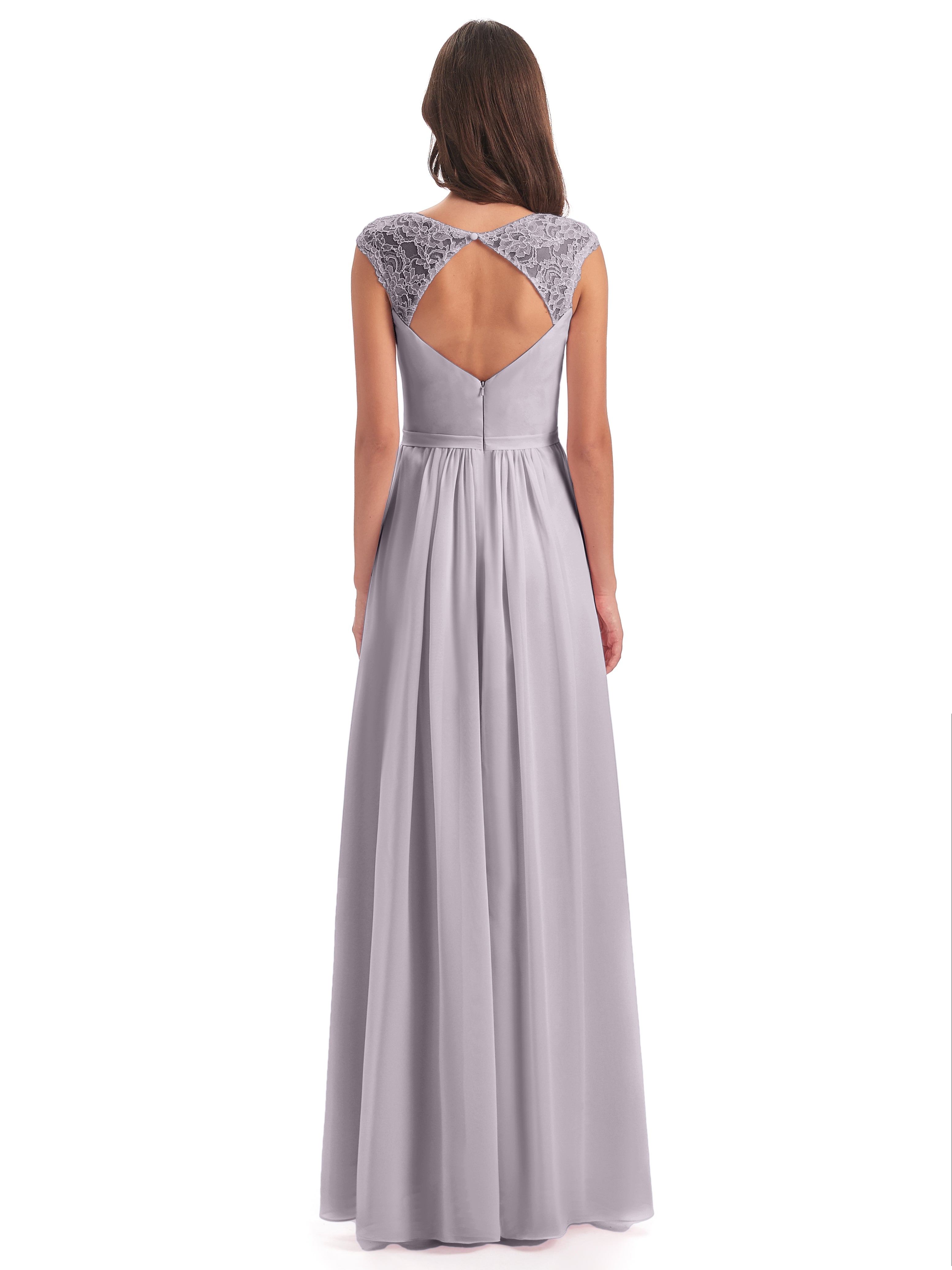 Robes De Demoiselle D'Honneur Crépuscule Mancherons Dos Ouvert Mousseline Robes Demoiselle D'Honneur