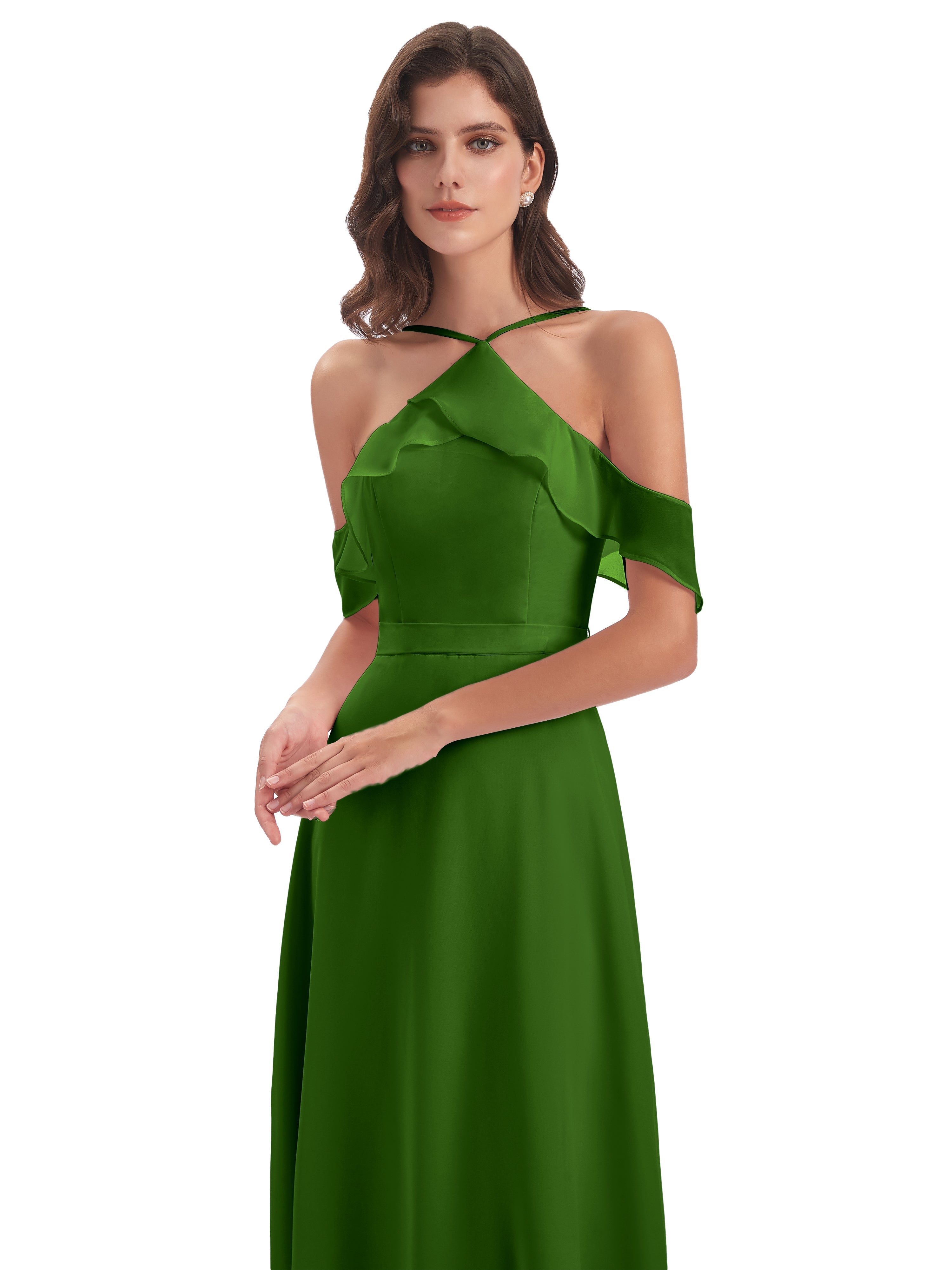 Robes De Demoiselle D'Honneur Mousse Fourreau/Colonne Hors-La-Épaule Mousseline Robes Demoiselle D'Honneur