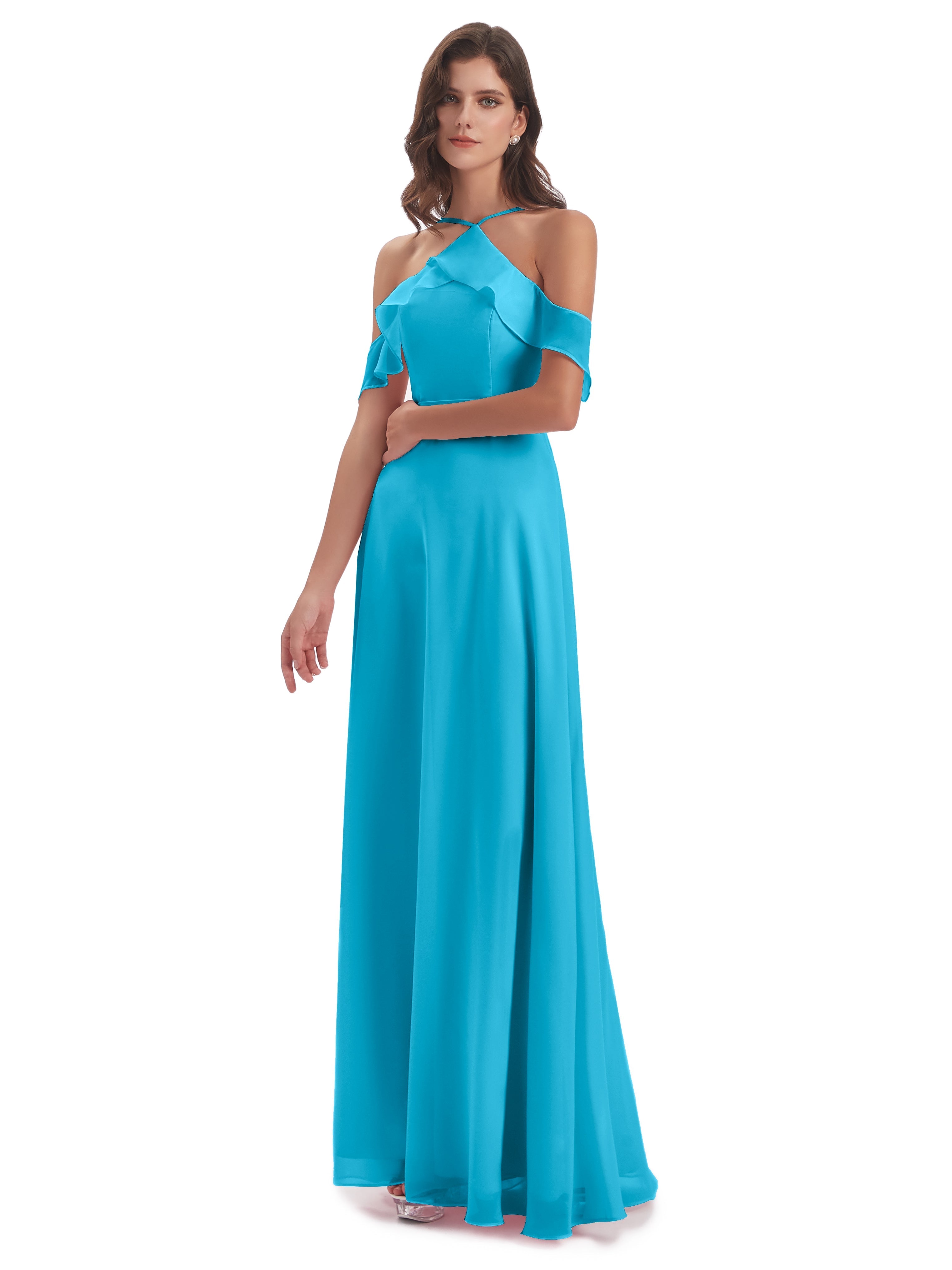 Robe De Demoiselle D'Honneur En Piscine Fourreau/Colonne Hors-La-Épaule Mousseline Robes Demoiselle D'Honneur