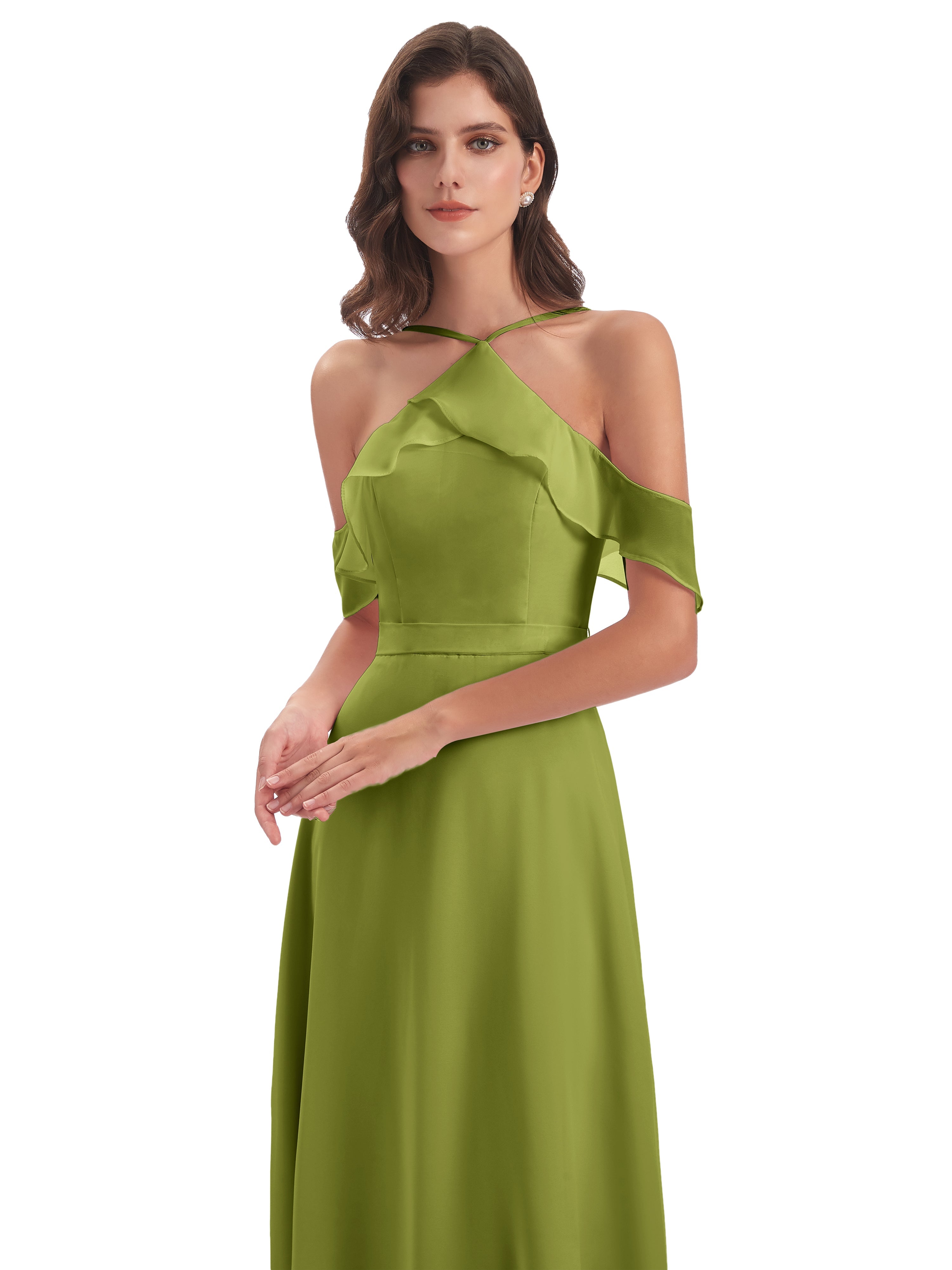 Robes De Demoiselle D'Honneur Trèfle Fourreau/Colonne Hors-La-Épaule Mousseline Robes Demoiselle D'Honneur