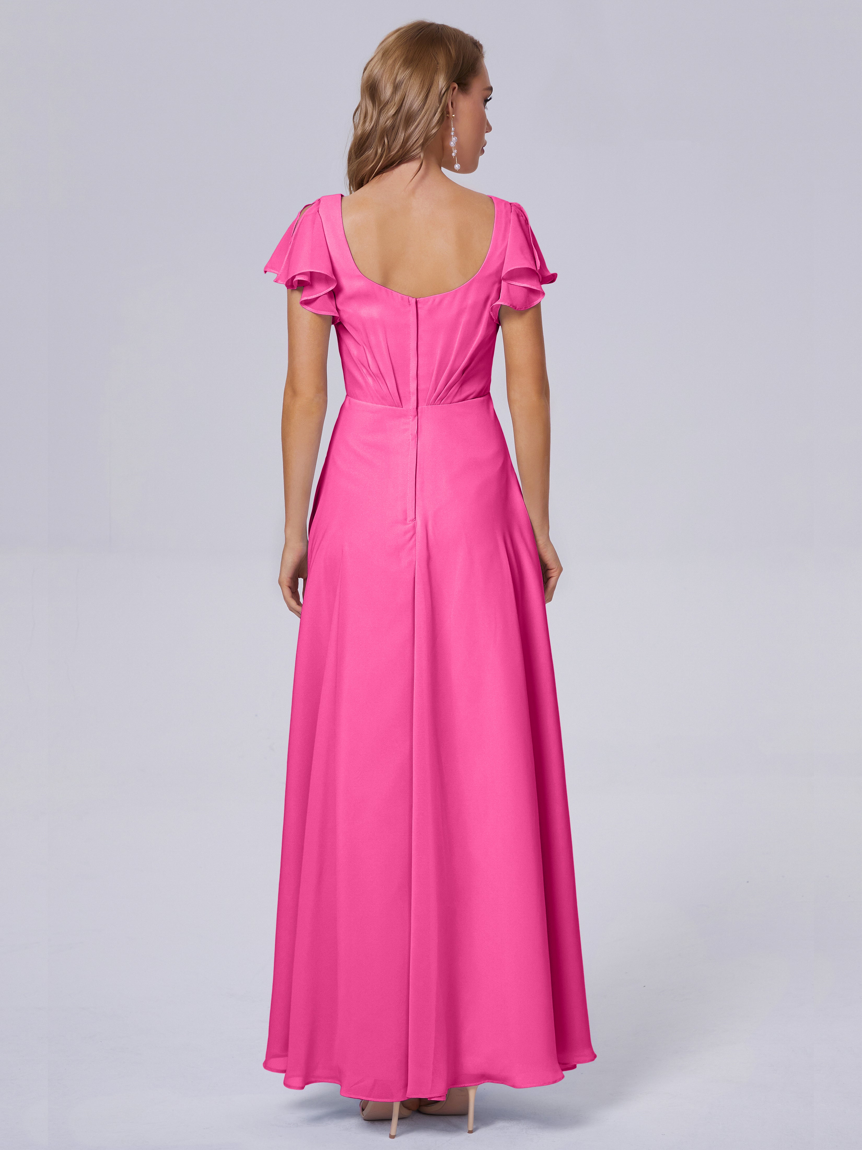 Robe Demoiselle D Honneur Azalée Col V Mousseline Robes Demoiselle D'Honneur