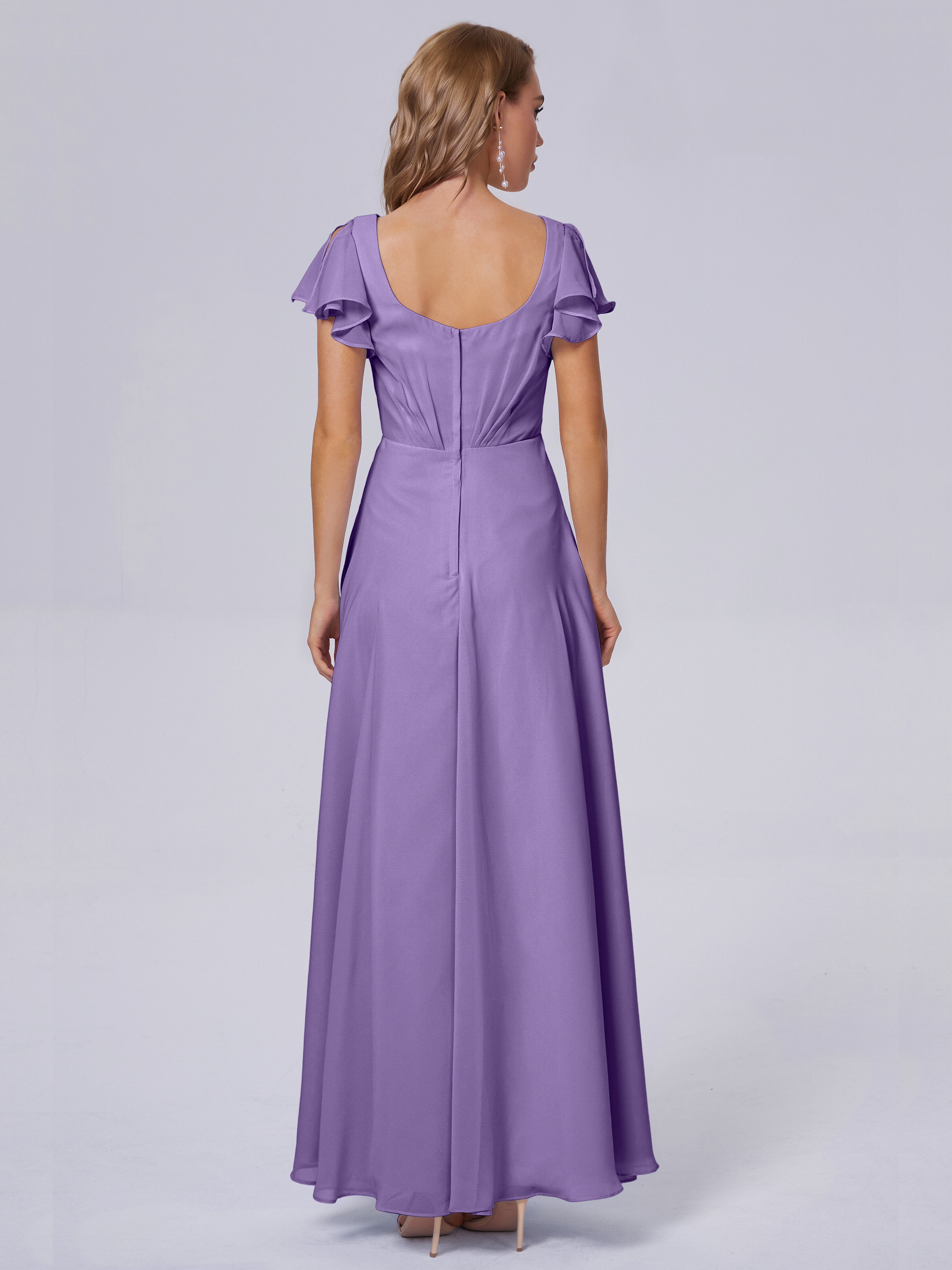 Robes De Demoiselle D'Honneur Tahiti Col V Mousseline Robes Demoiselle D'Honneur