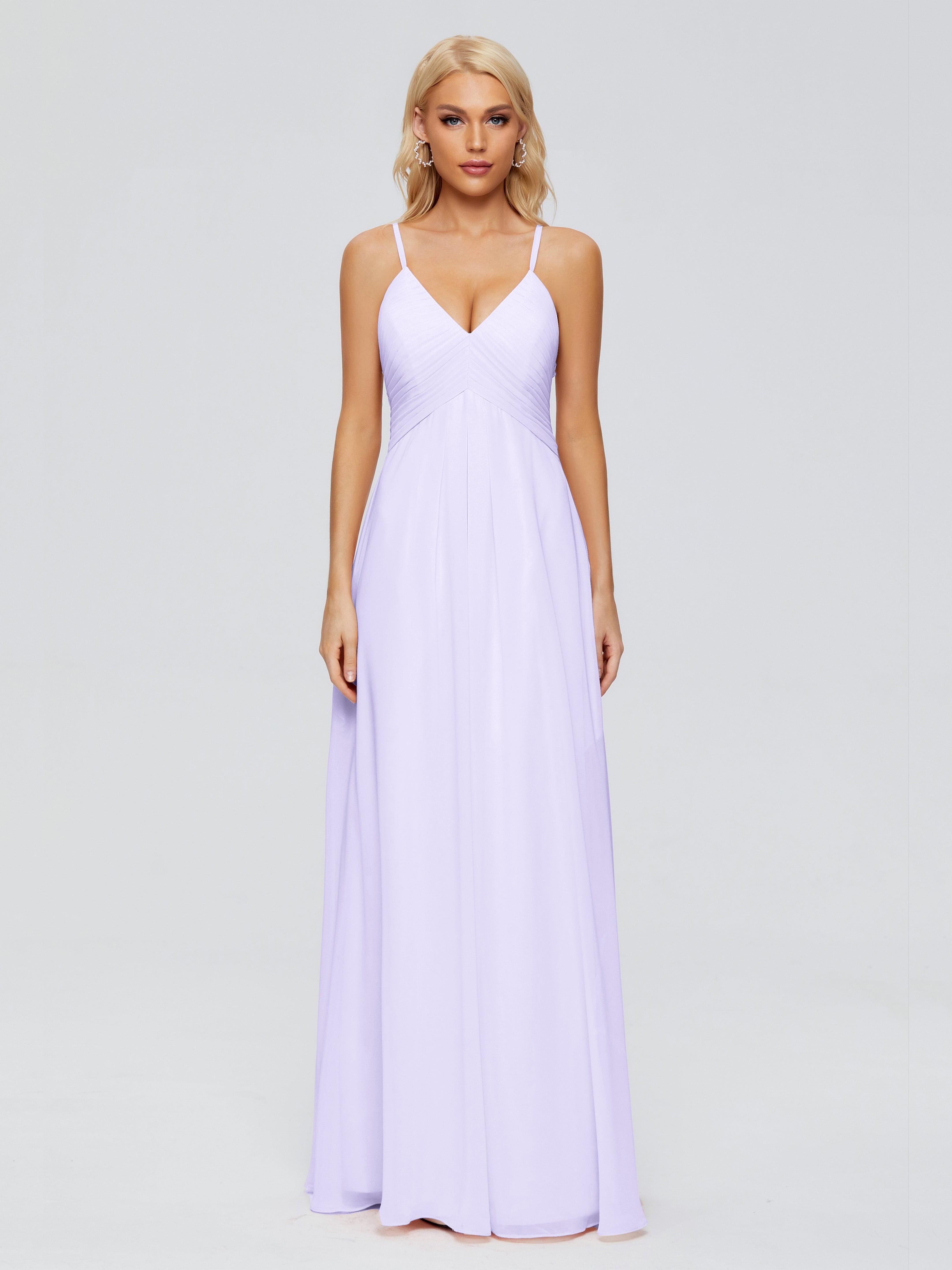 Demoiselle Robe Cocktail Robe Lilas Trapèze Bretelles Spaghetti Mousseline Robes Demoiselle D'Honneur