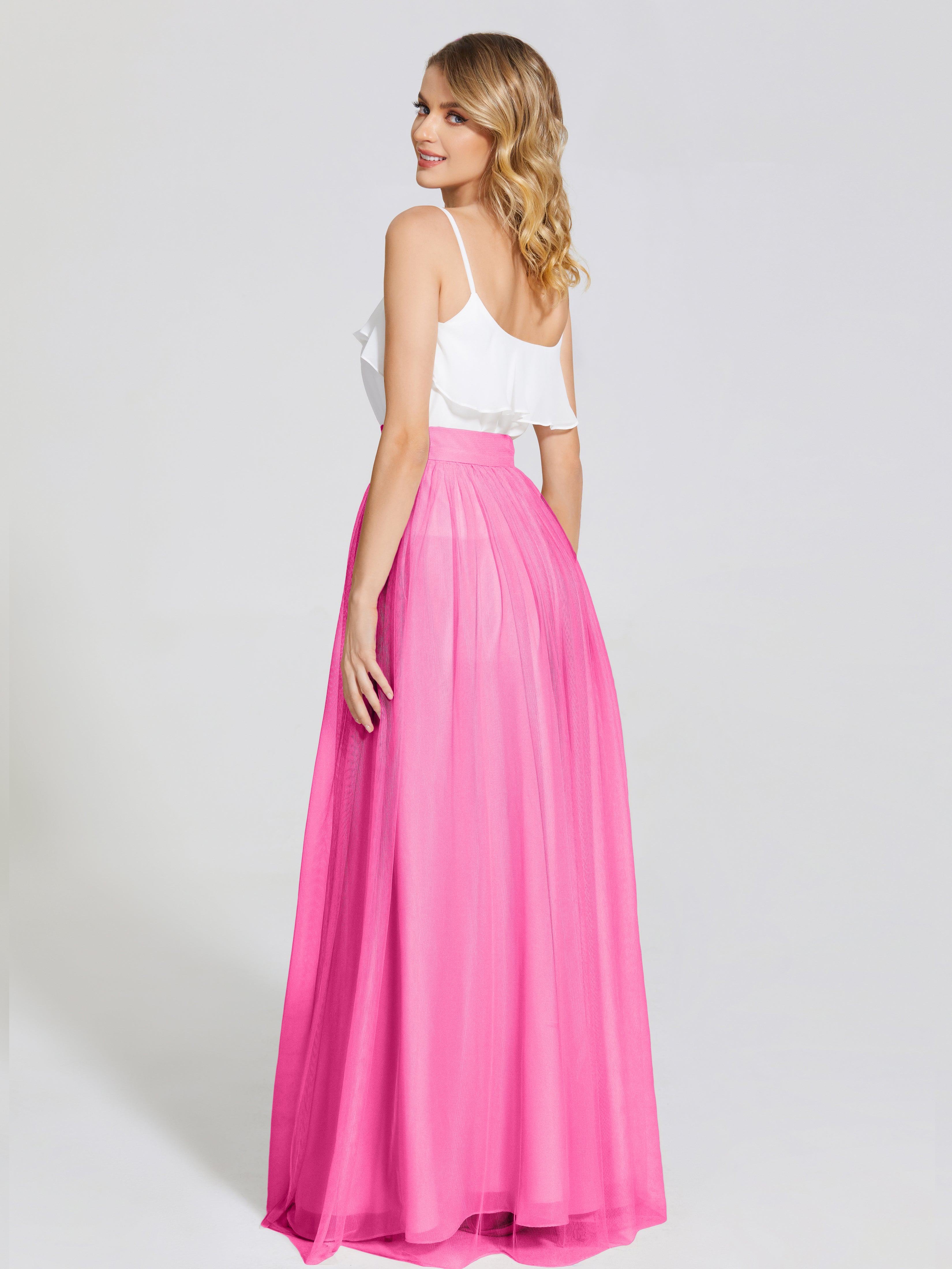 Robe Demoiselle D Honneur Azalée Deux Pièces Trapèze Longue Tulle Jupe
