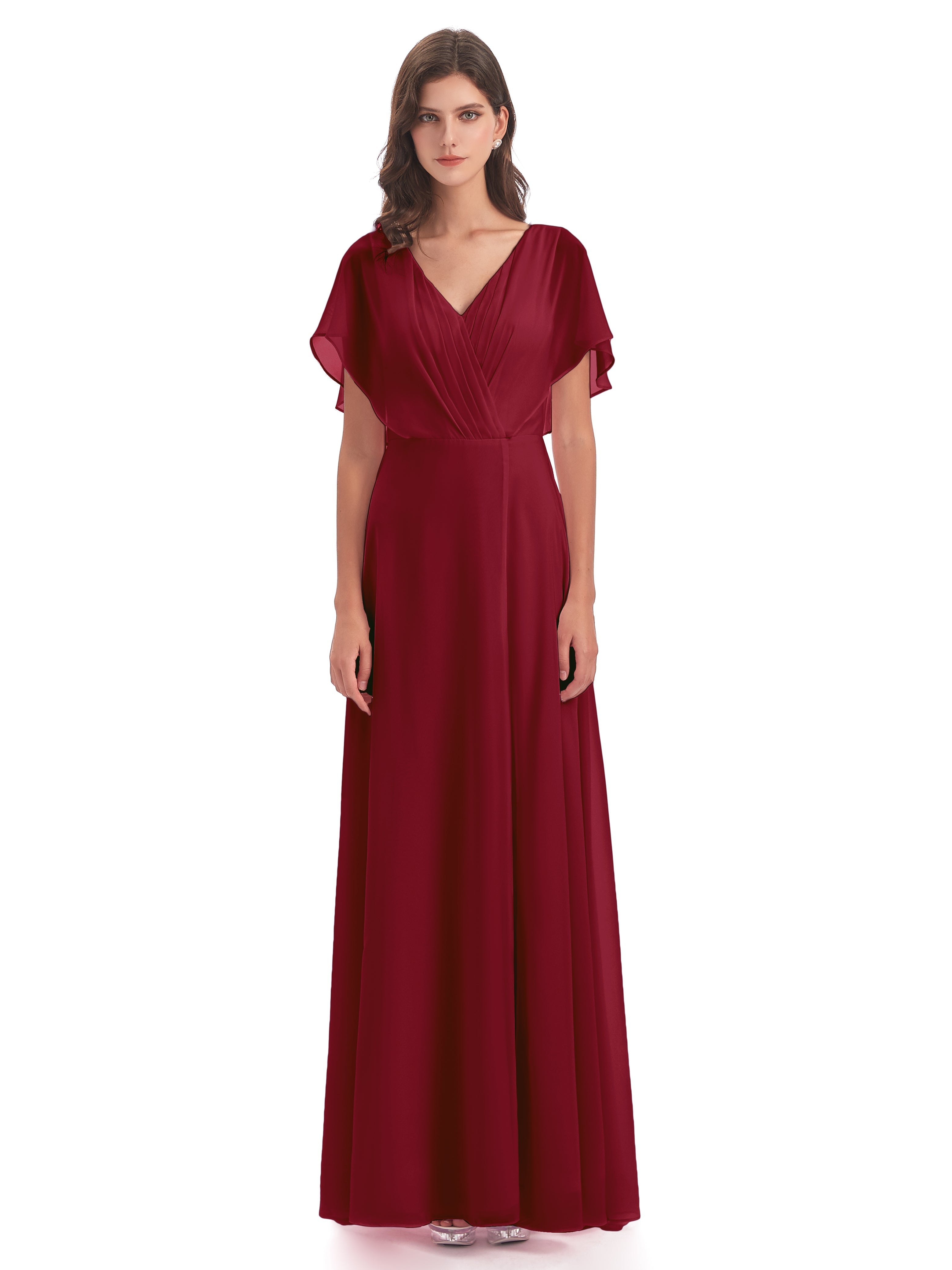 Robes De Demoiselle D'Honneur Bordeaux Dos Ouvert Fendue Devant Robes Demoiselle D'Honneur