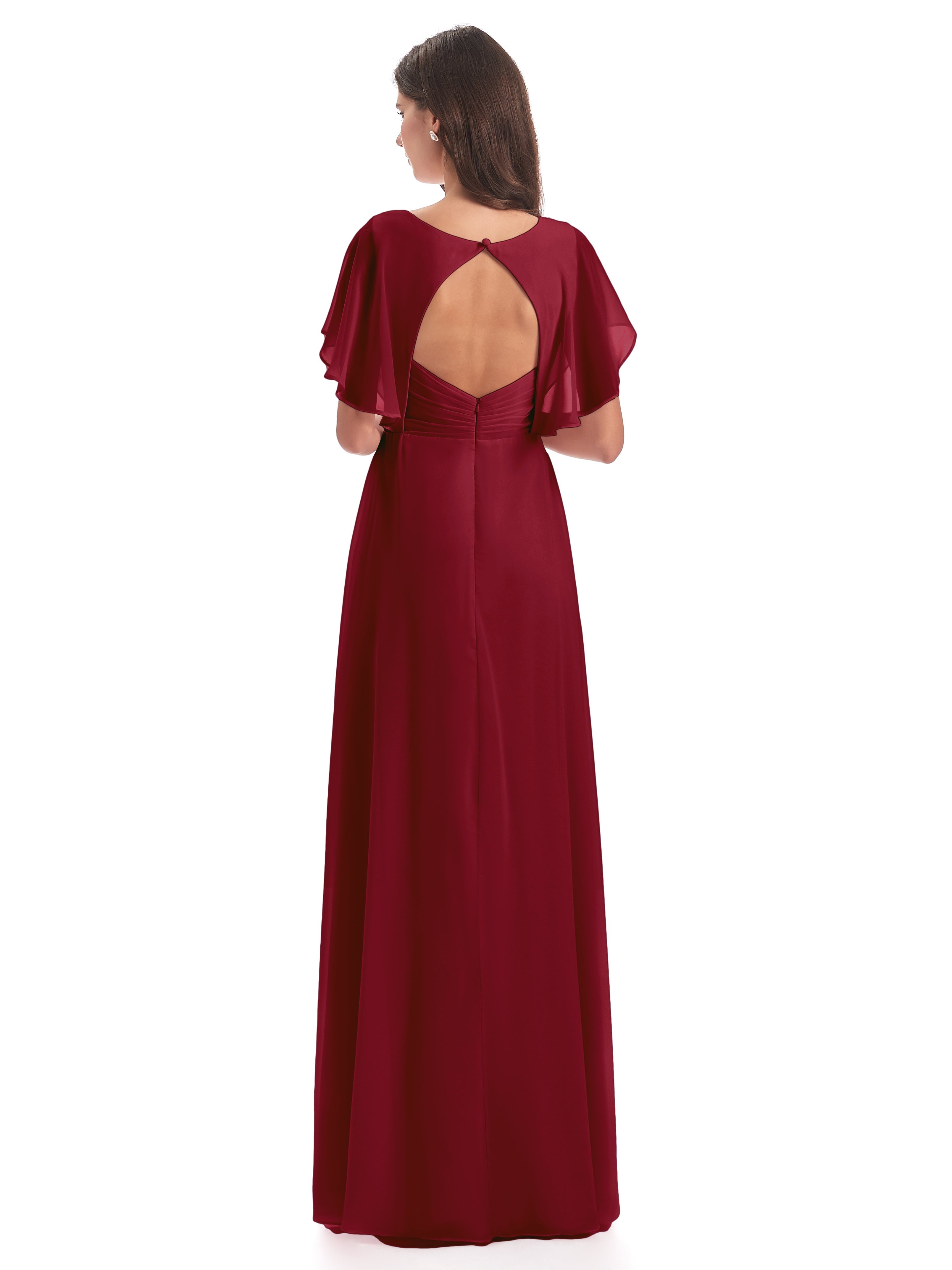 Robes De Demoiselle D'Honneur Bordeaux Dos Ouvert Fendue Devant Robes Demoiselle D'Honneur