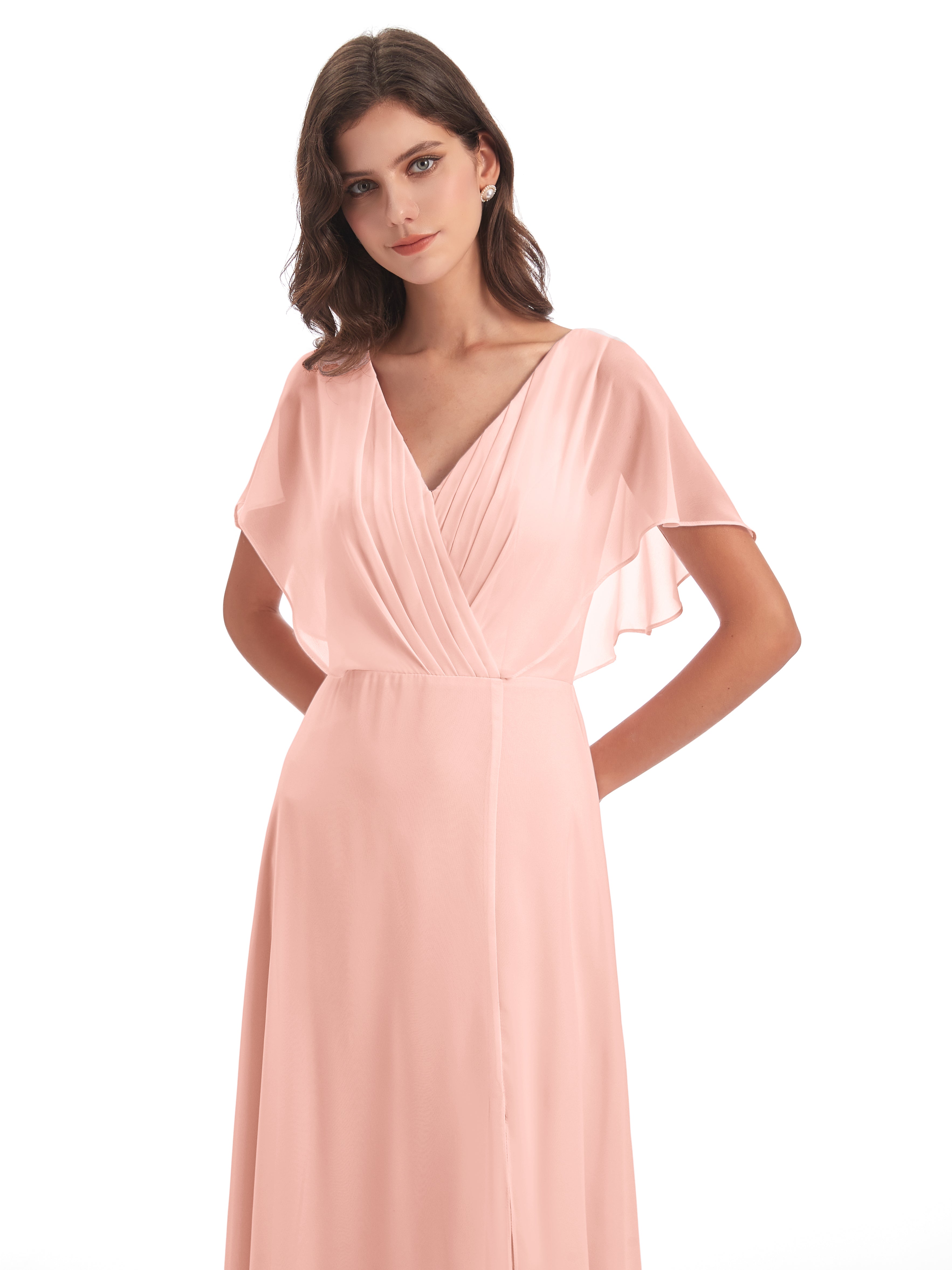 Robe Corail Demoiselle D Honneur Dos Ouvert Fendue Devant Robes Demoiselle D'Honneur