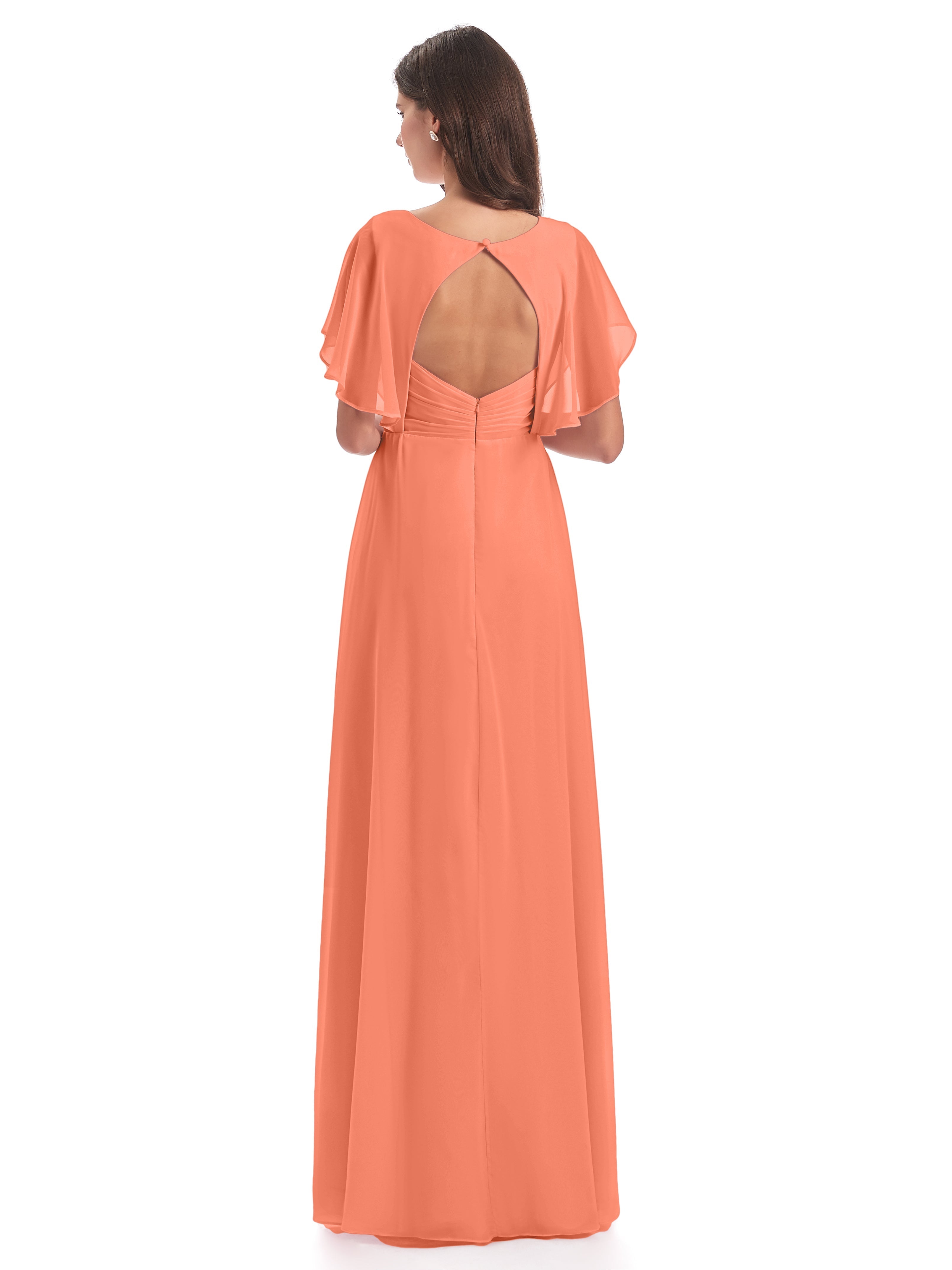 Robes De Demoiselle D'Honneur Coucher De Soleil Dos Ouvert Fendue Devant Robes Demoiselle D'Honneur