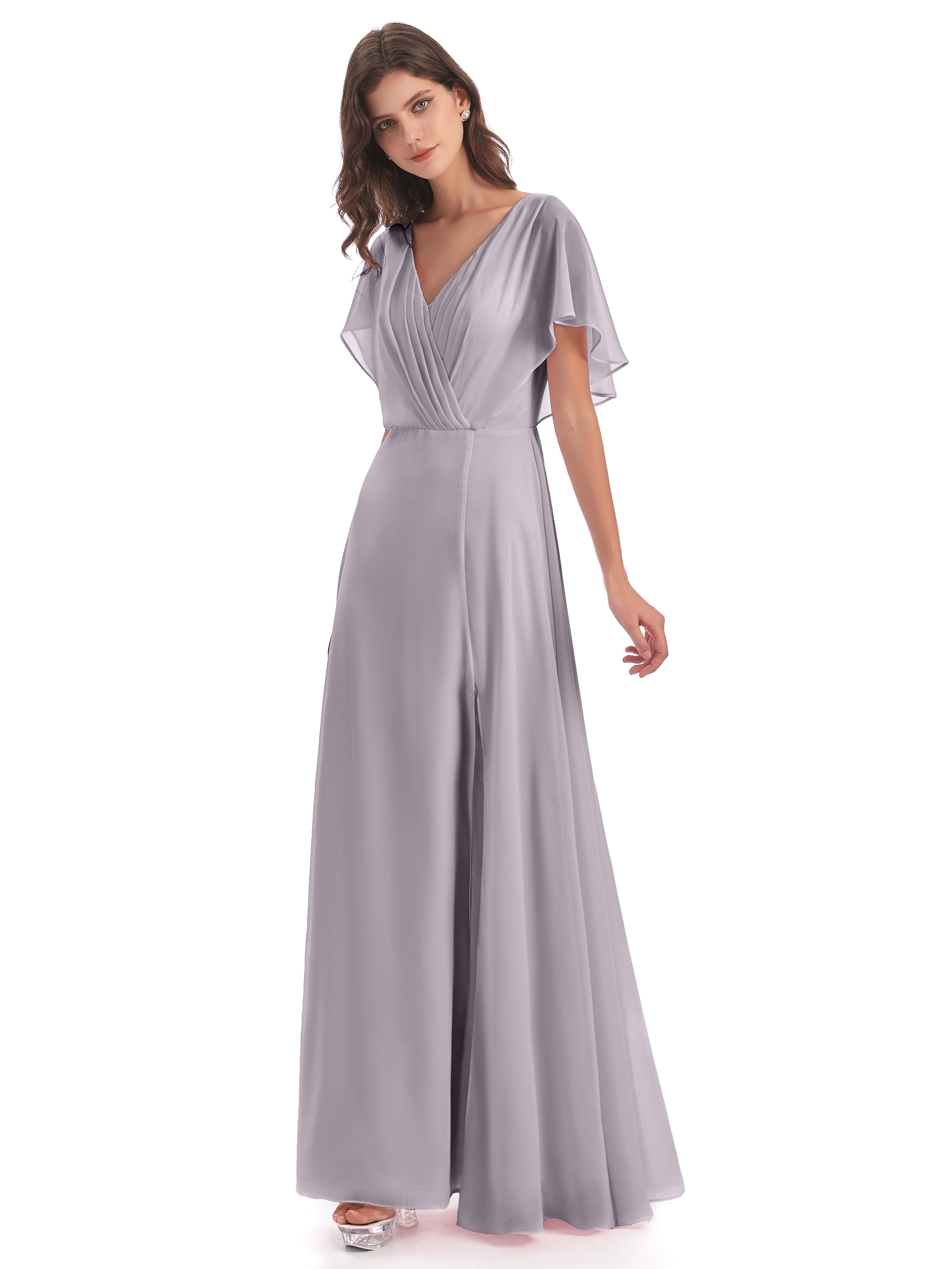 Robes De Demoiselle D'Honneur Crépuscule Dos Ouvert Fendue Devant Robes Demoiselle D'Honneur