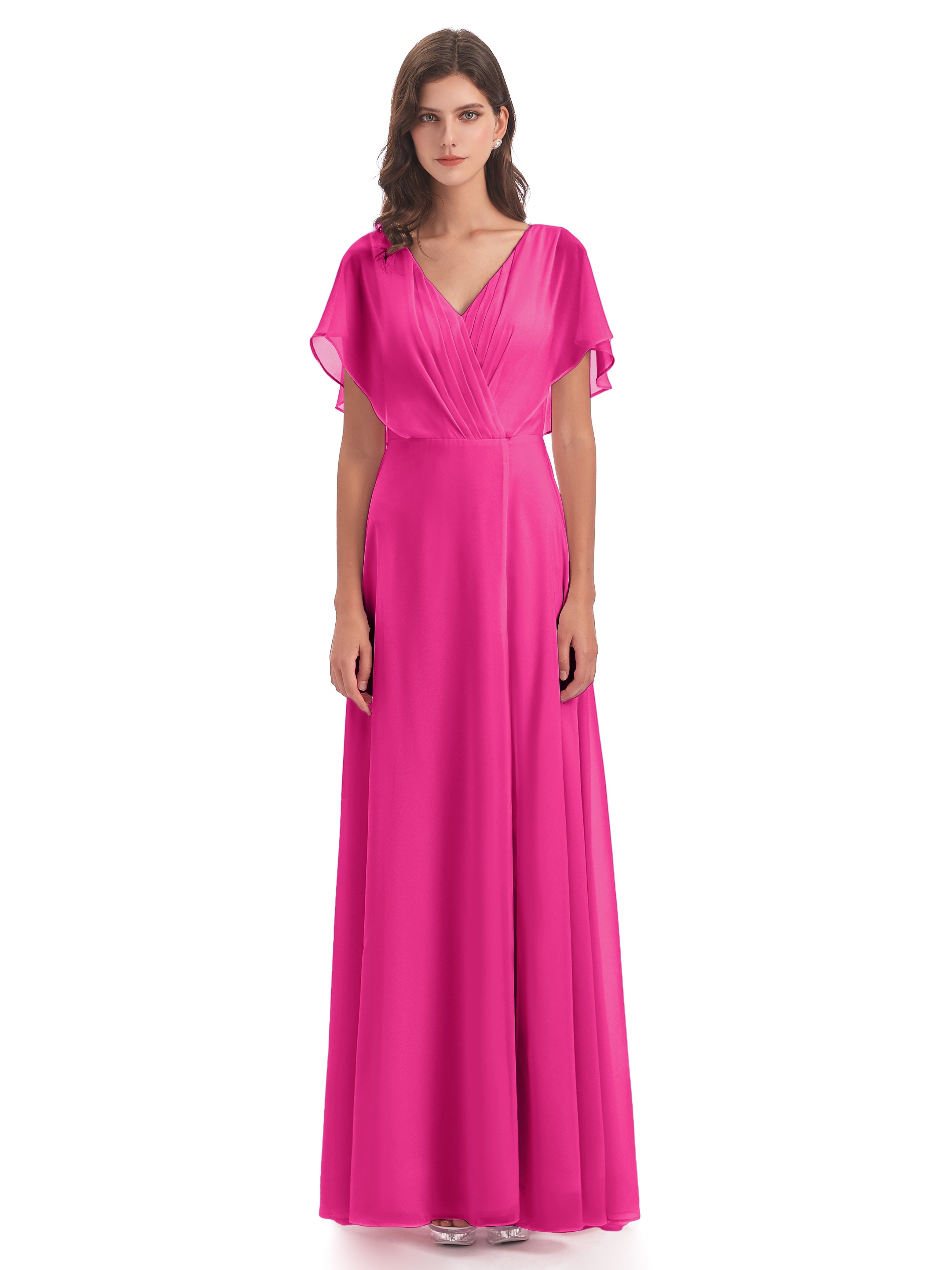 Robe Demoiselle D Honneur Fuchsia Dos Ouvert Fendue Devant Robes Demoiselle D'Honneur