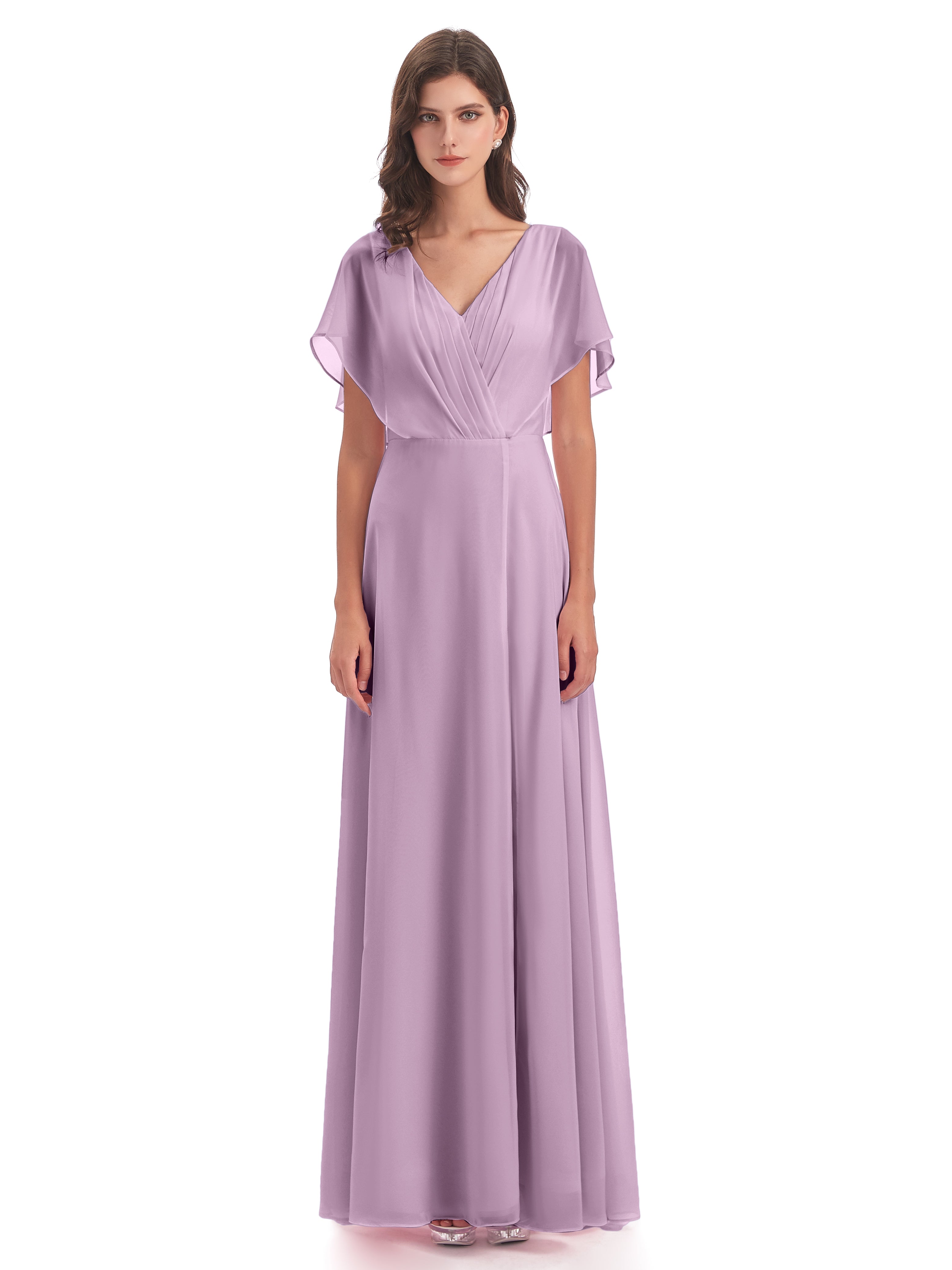 Robes De Demoiselle D'Honneur Glycine Dos Ouvert Fendue Devant Robes Demoiselle D'Honneur