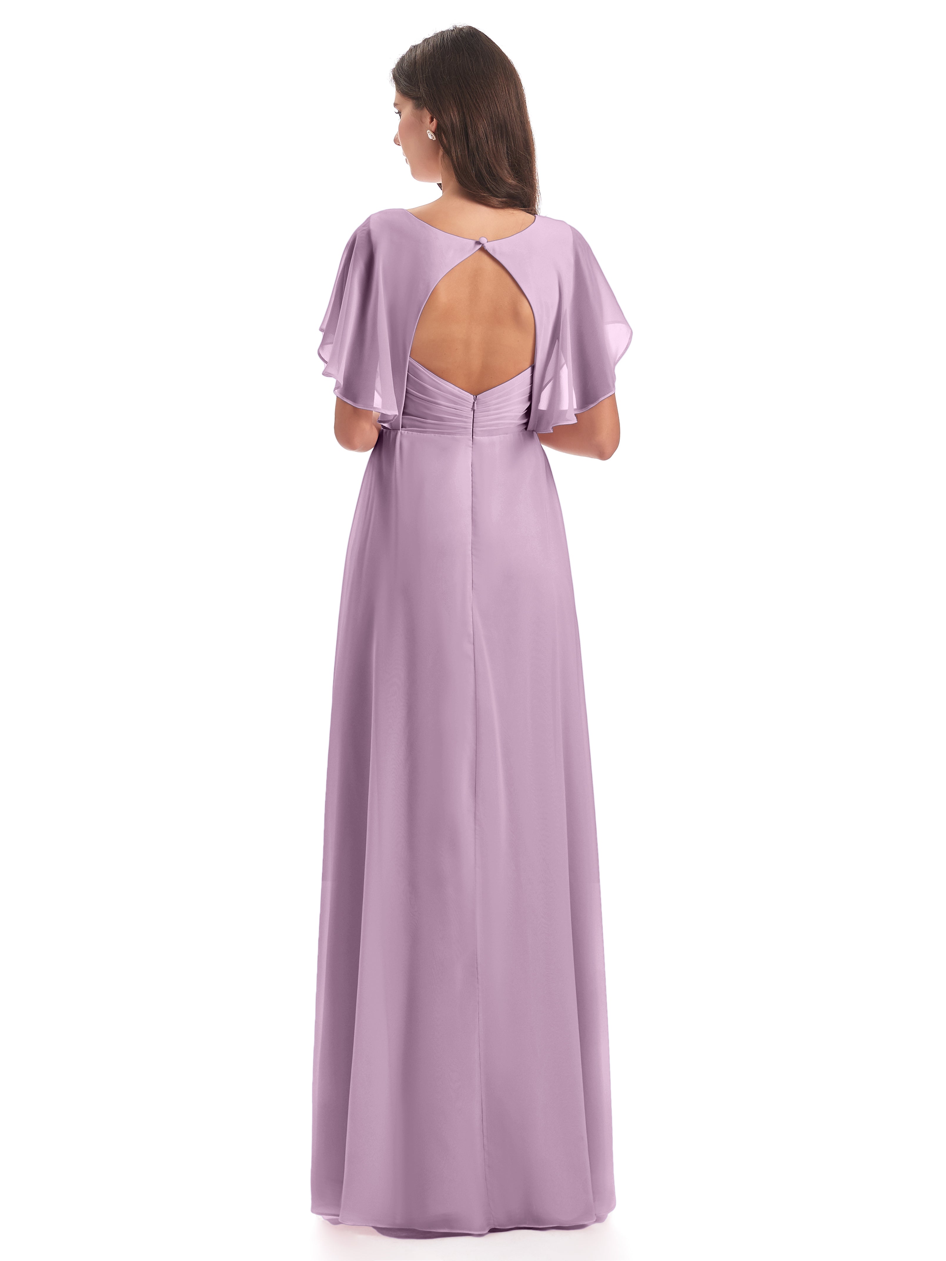 Robes De Demoiselle D'Honneur Glycine Dos Ouvert Fendue Devant Robes Demoiselle D'Honneur