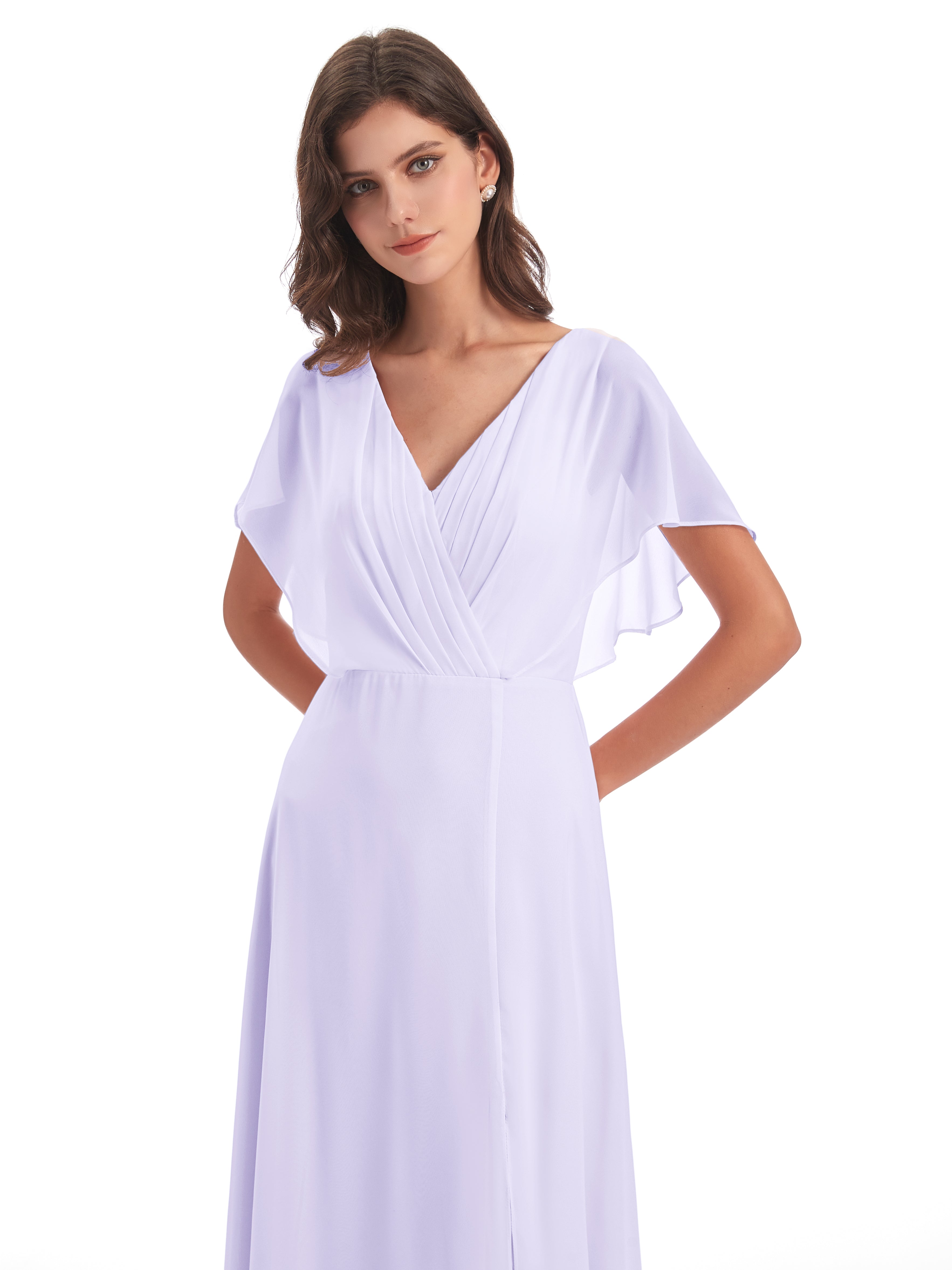 Robe De Demoiselle D Honneur Lilas Dos Ouvert Fendue Devant Robes Demoiselle D'Honneur