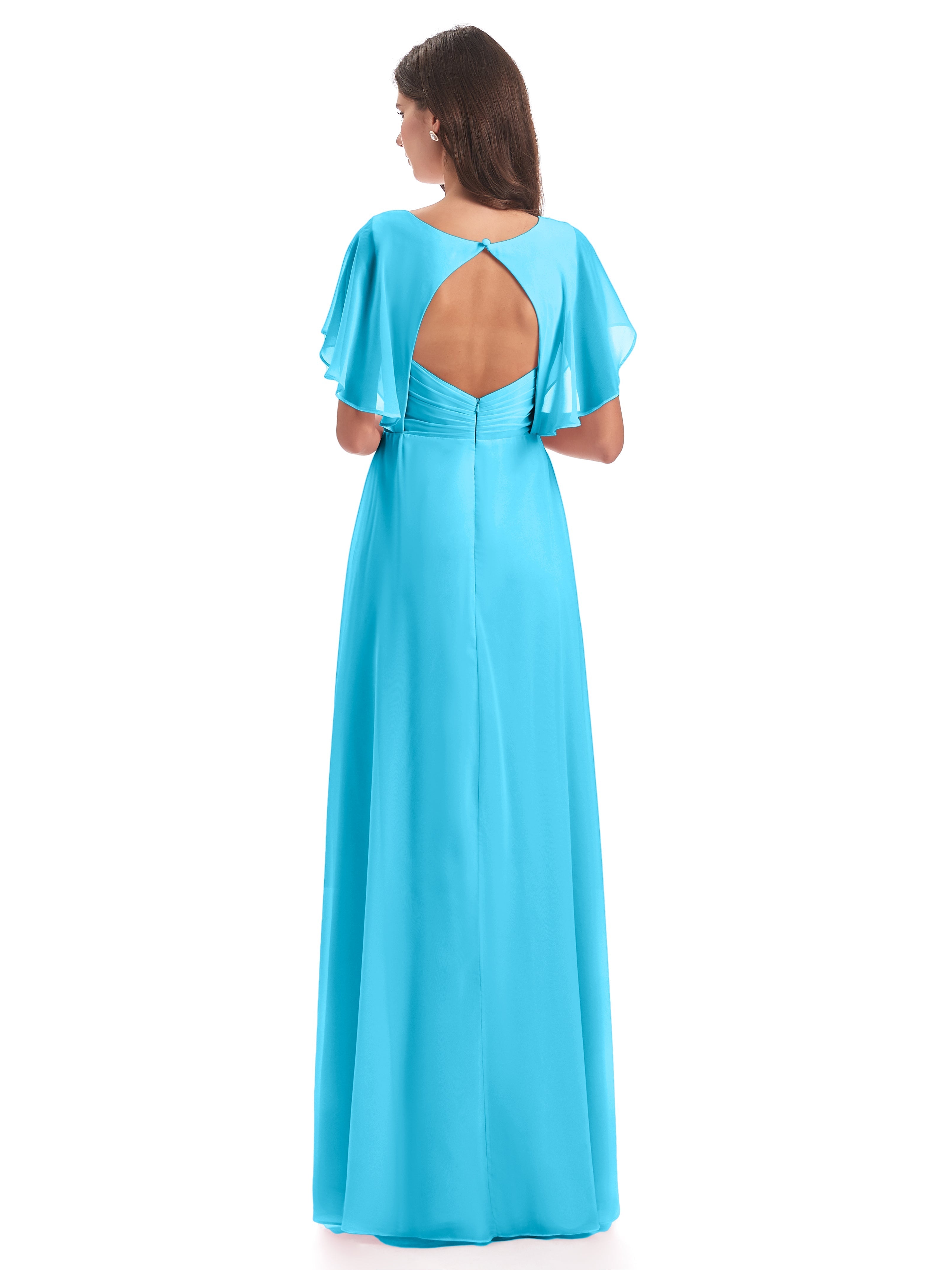 Robe De Demoiselle D'Honneur En Piscine Dos Ouvert Fendue Devant Robes Demoiselle D'Honneur