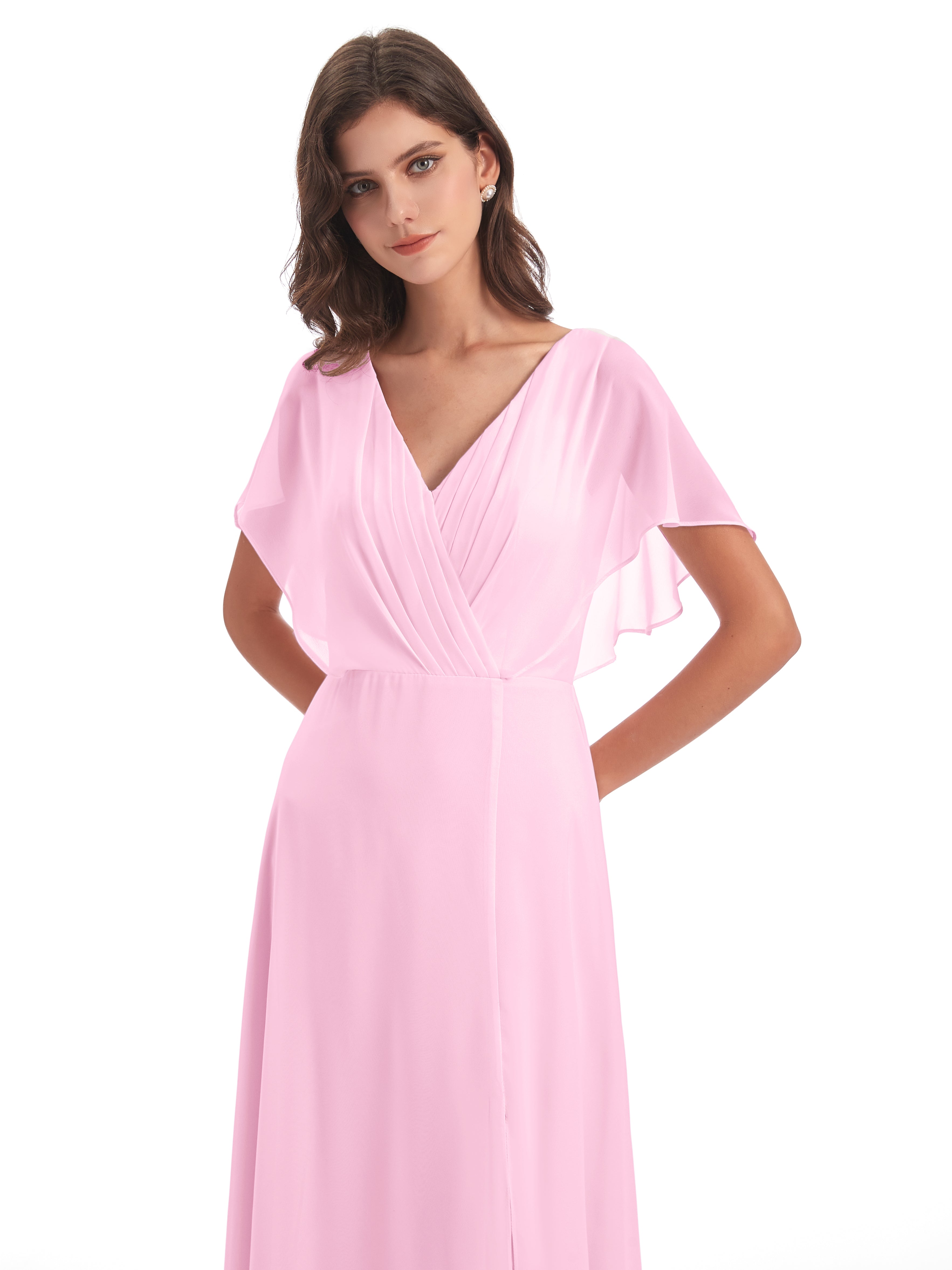 Robes De Demoiselle D'Honneur Rose Bonbon Dos Ouvert Fendue Devant Robes Demoiselle D'Honneur