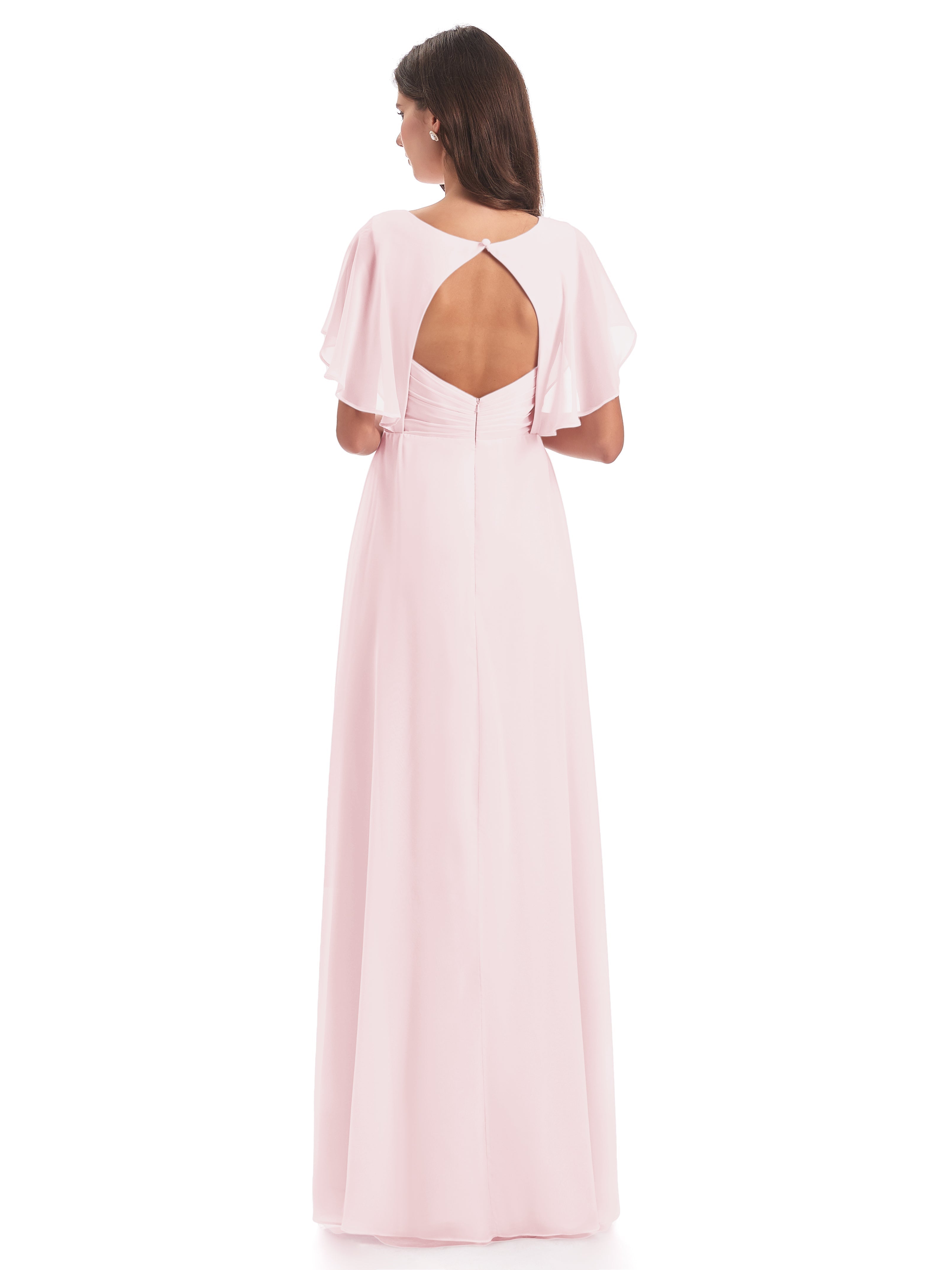 Robe Demoiselle Dhonneur Rose Pale Dos Ouvert Fendue Devant Robes Demoiselle D'Honneur