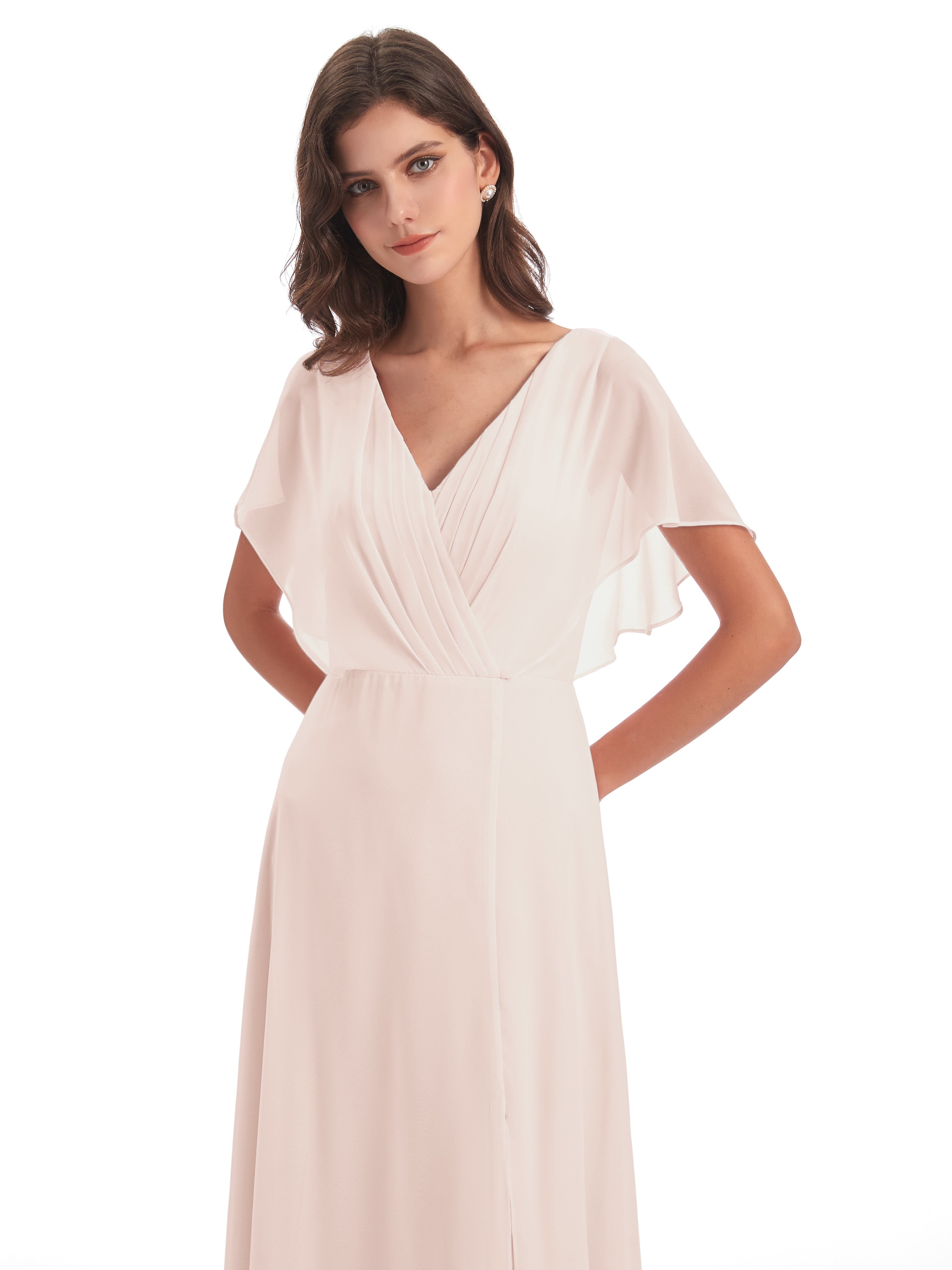 Robe De Demoiselle D'Honneur En Perles Dos Ouvert Fendue Devant Robes Demoiselle D'Honneur