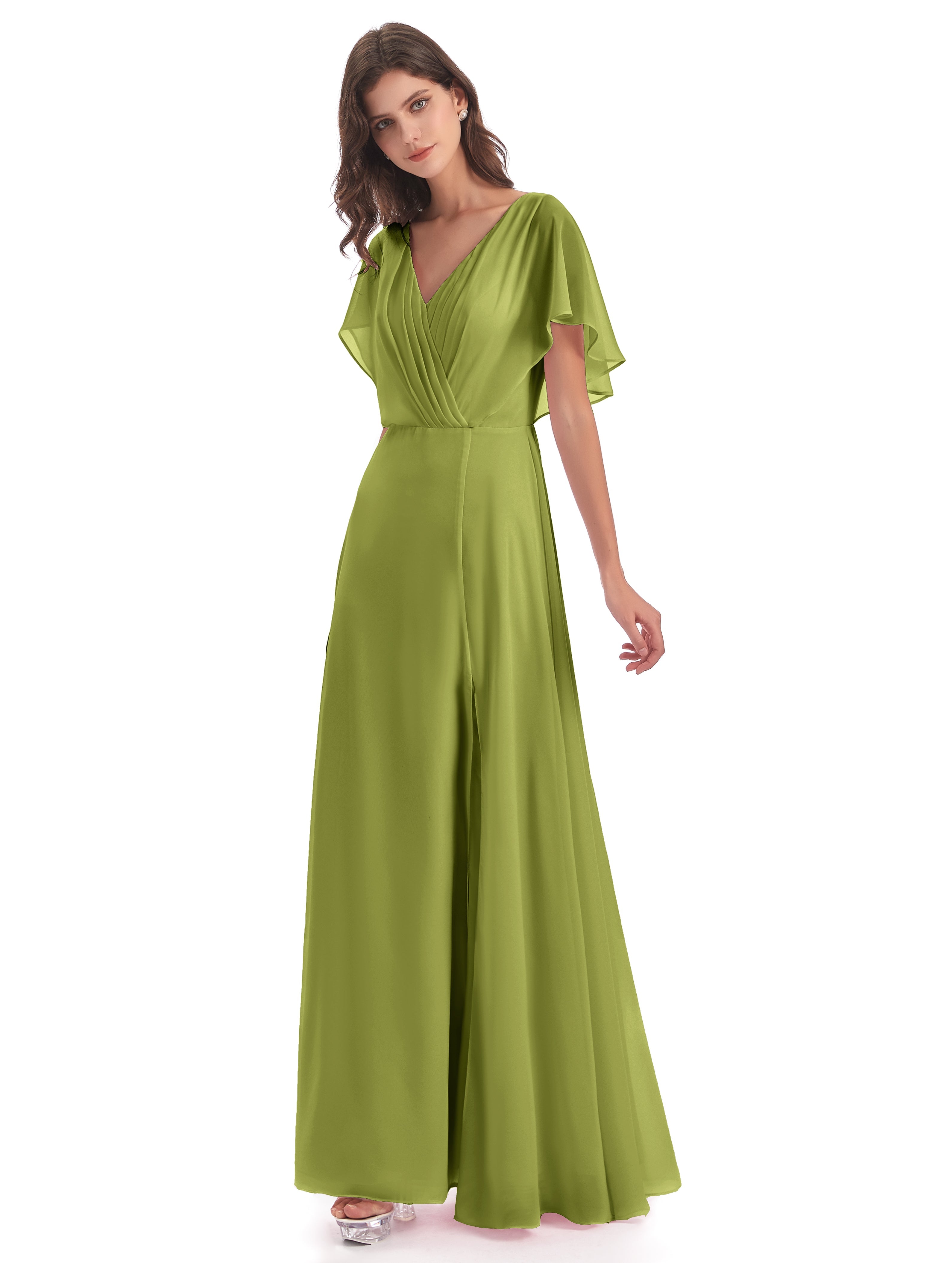 Robes De Demoiselle D'Honneur Trèfle Dos Ouvert Fendue Devant Robes Demoiselle D'Honneur