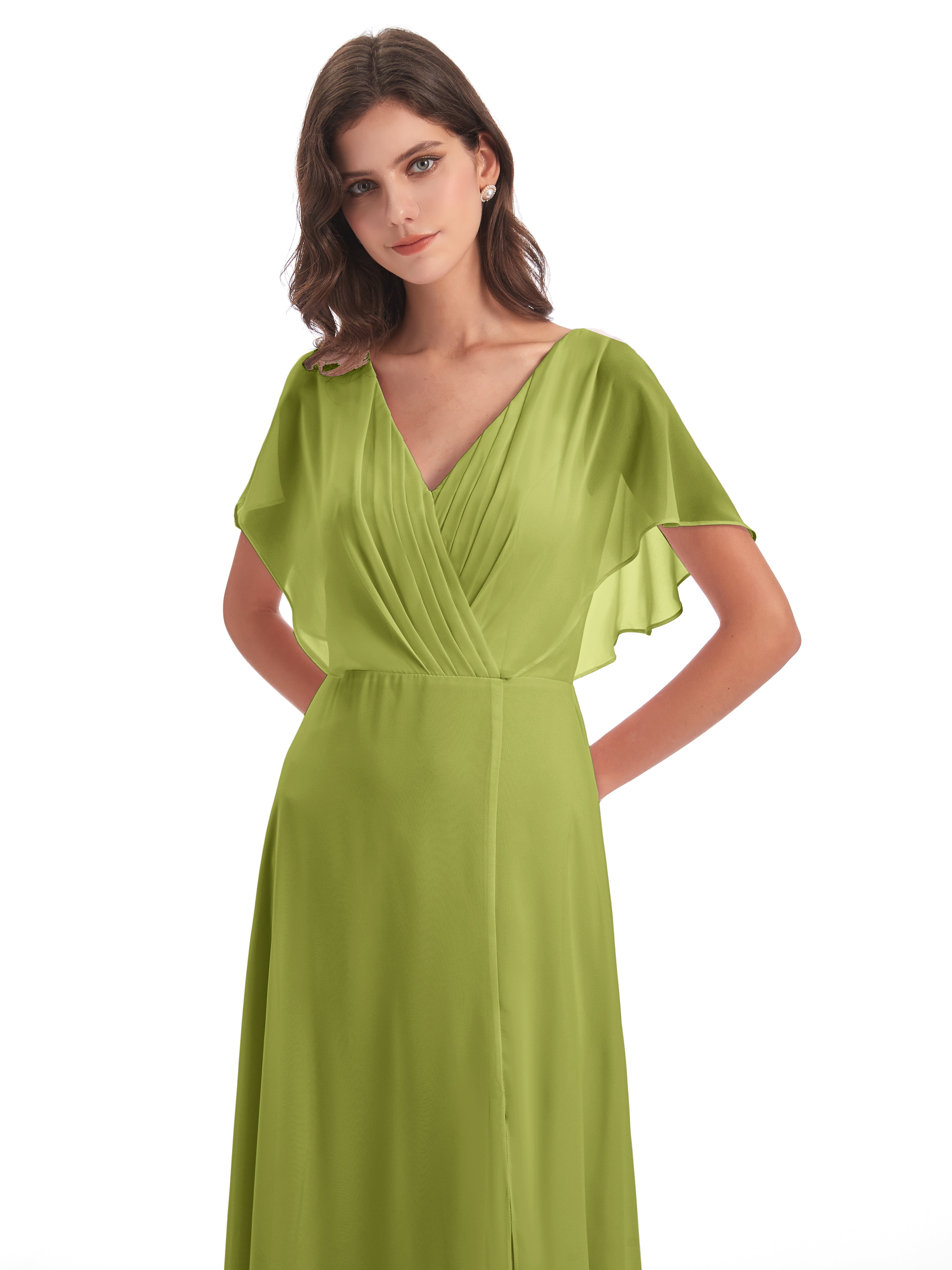 Robes De Demoiselle D'Honneur Trèfle Dos Ouvert Fendue Devant Robes Demoiselle D'Honneur
