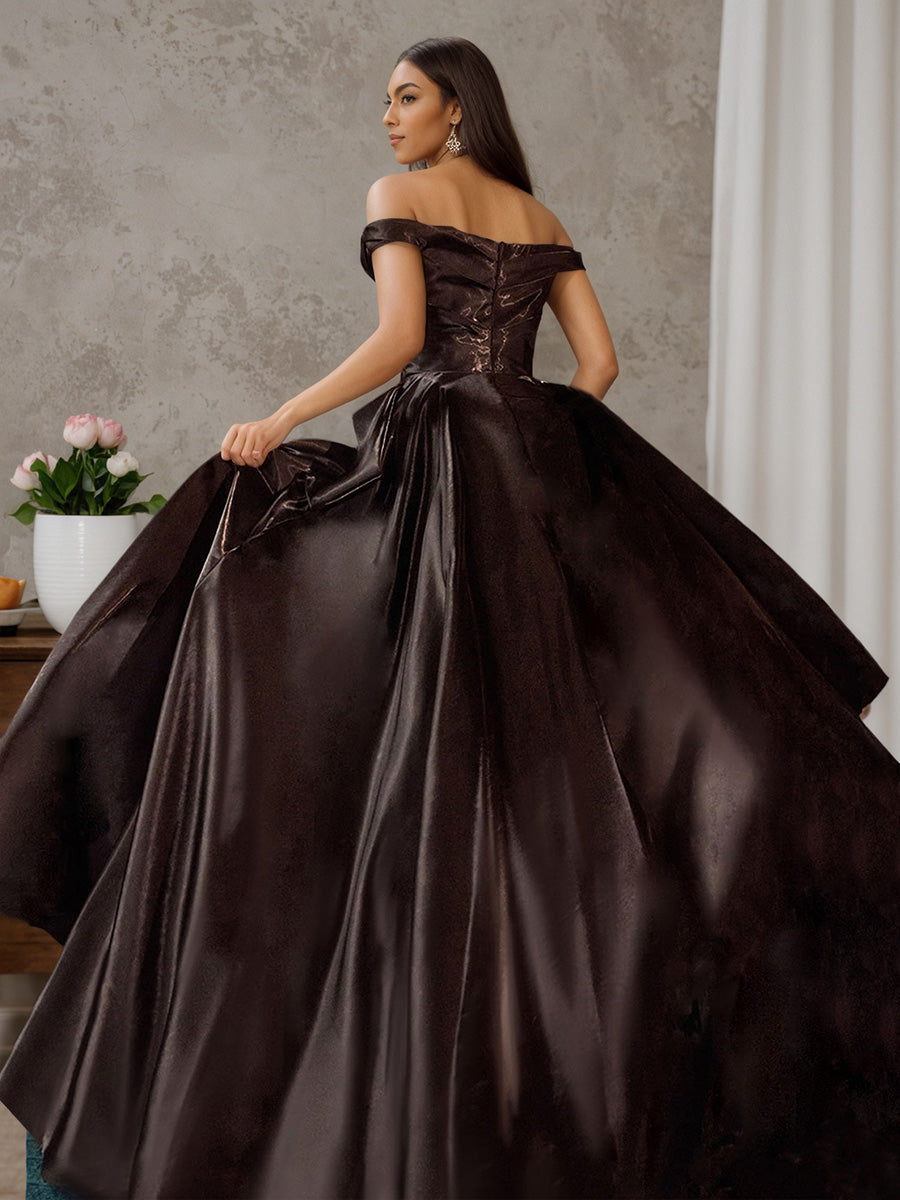 Cicinia Robe de Soirée Noir Longue Épaules Dénudées Traîne Balayée Superbe