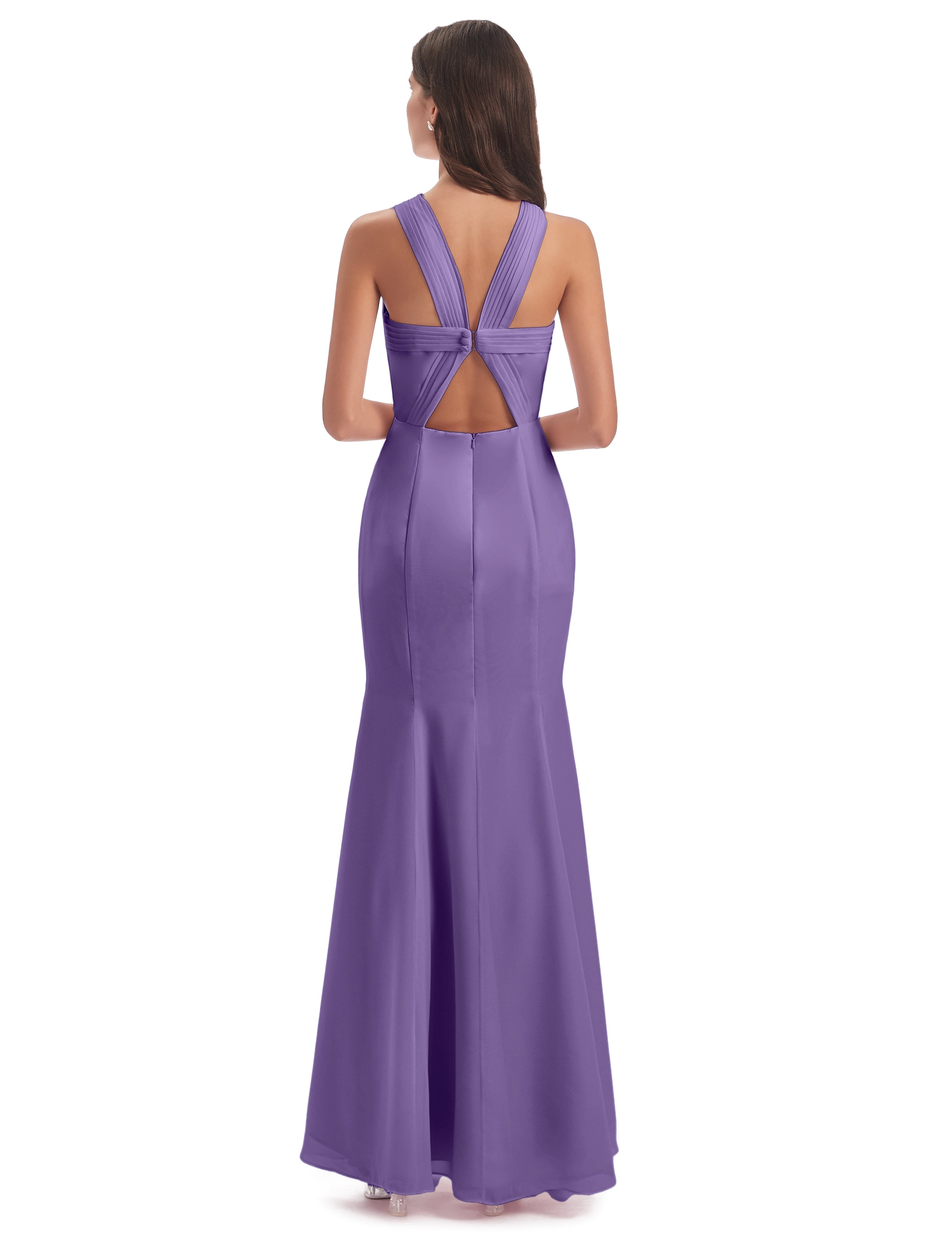 Robes De Demoiselle D'Honneur Tahiti Trompette/Sirène Licou Fendue Devant Robes Demoiselle D'Honneur