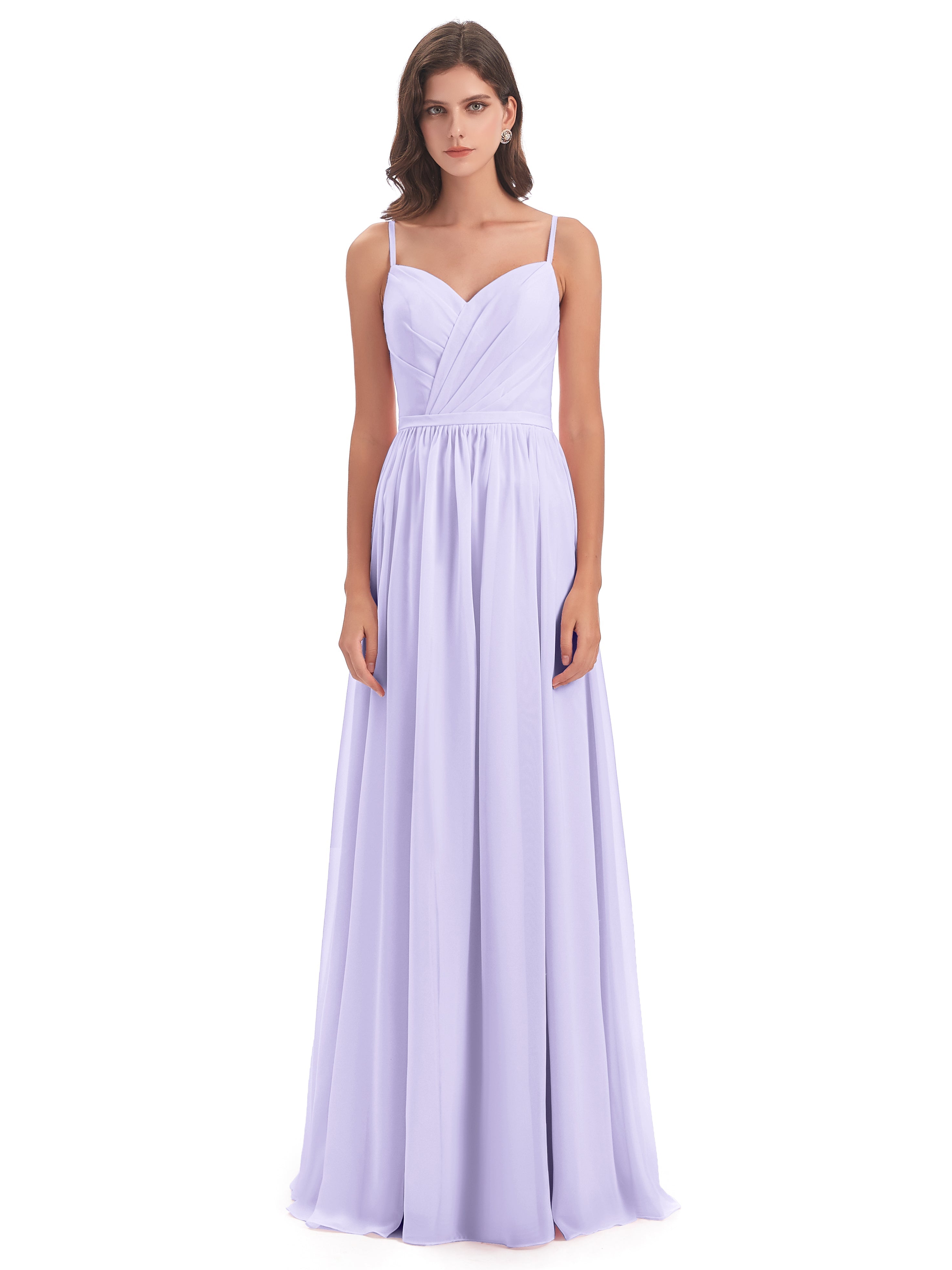 Robe Demoiselle D Honneur Couleur Lilas Dos Ouvert Fendue Mousseline Robes Demoiselle D'Honneur
