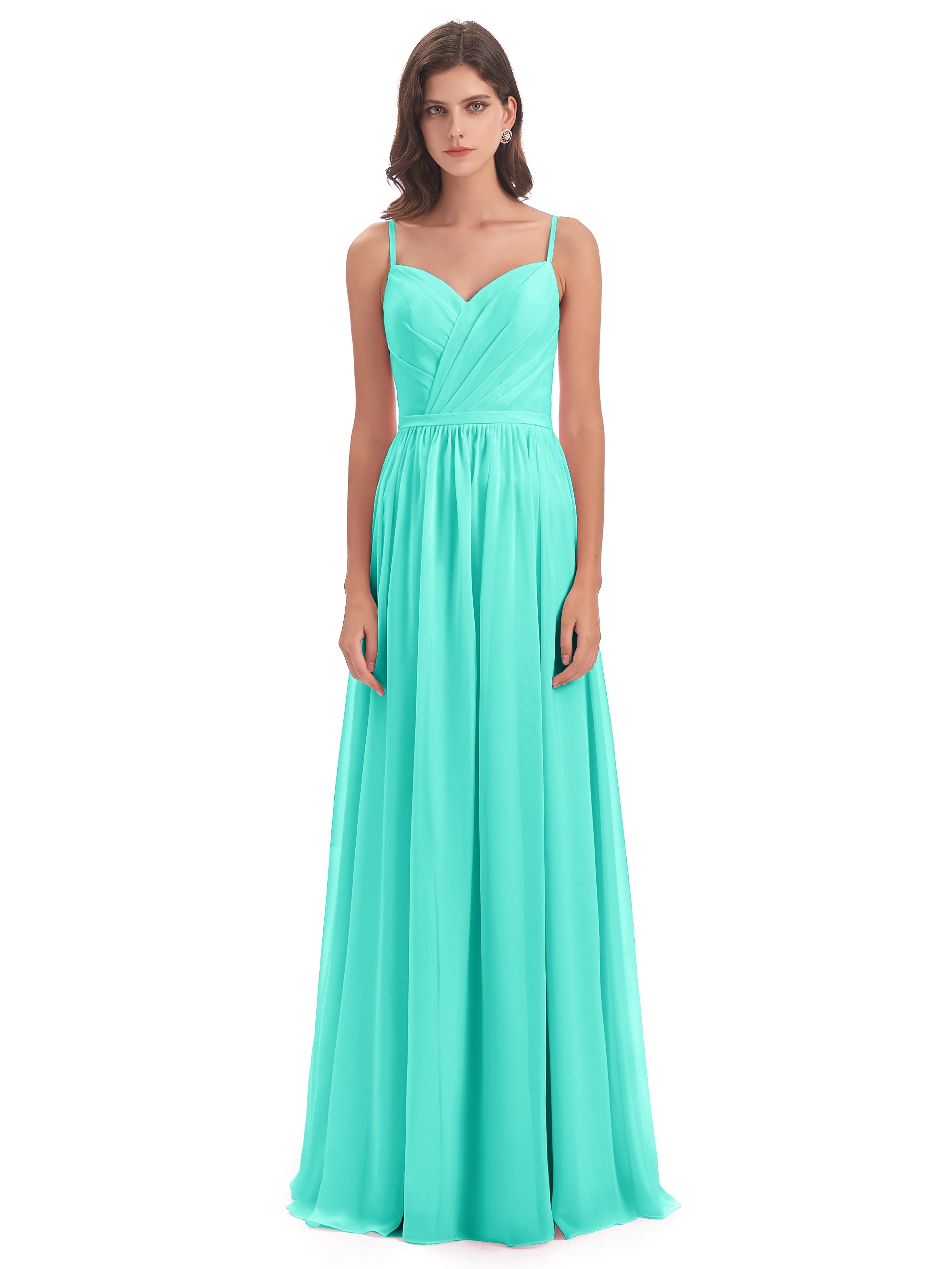 Robes De Demoiselle D'Honneur Spa Dos Ouvert Fendue Mousseline Robes Demoiselle D'Honneur