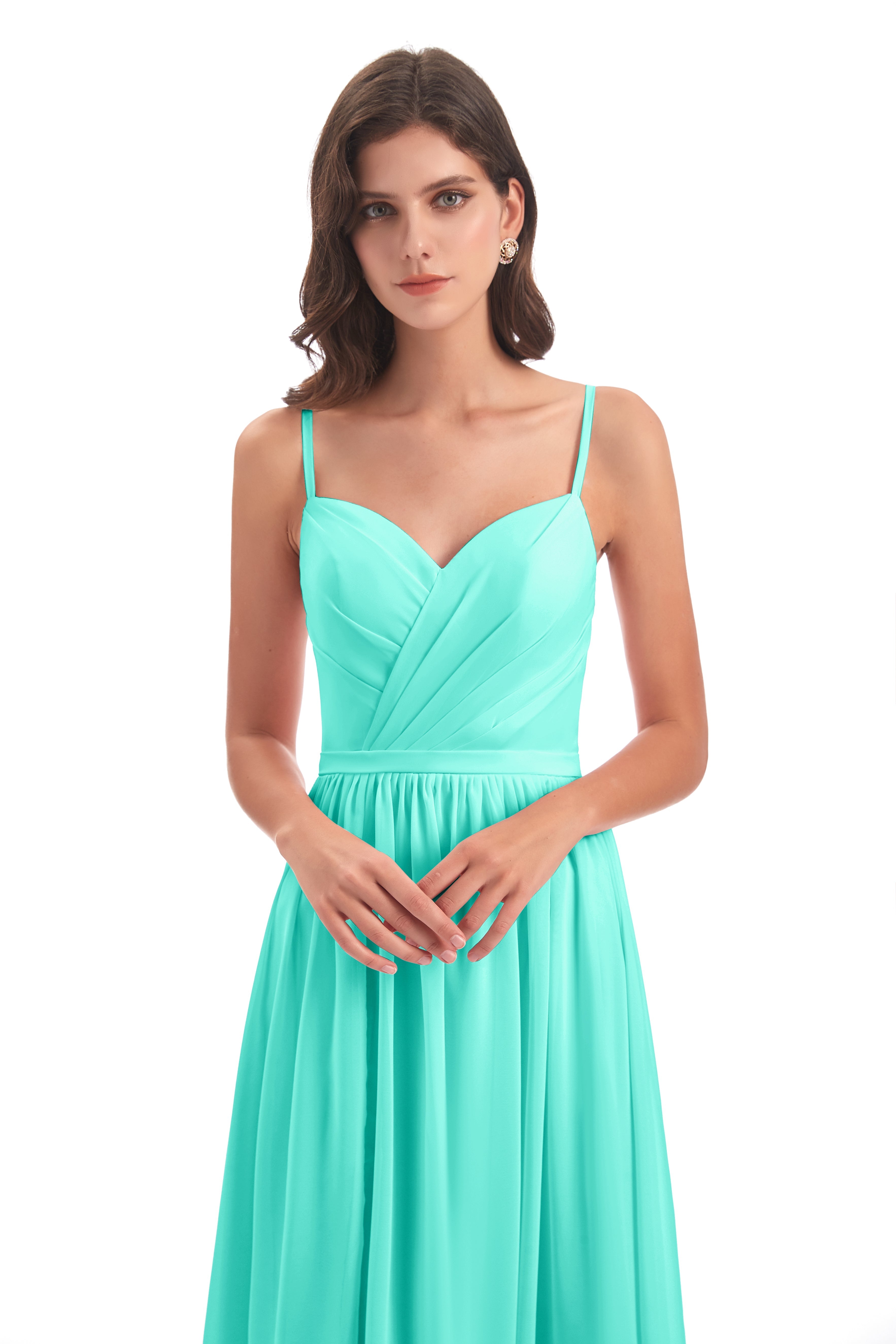 Robes De Demoiselle D'Honneur Spa Dos Ouvert Fendue Mousseline Robes Demoiselle D'Honneur