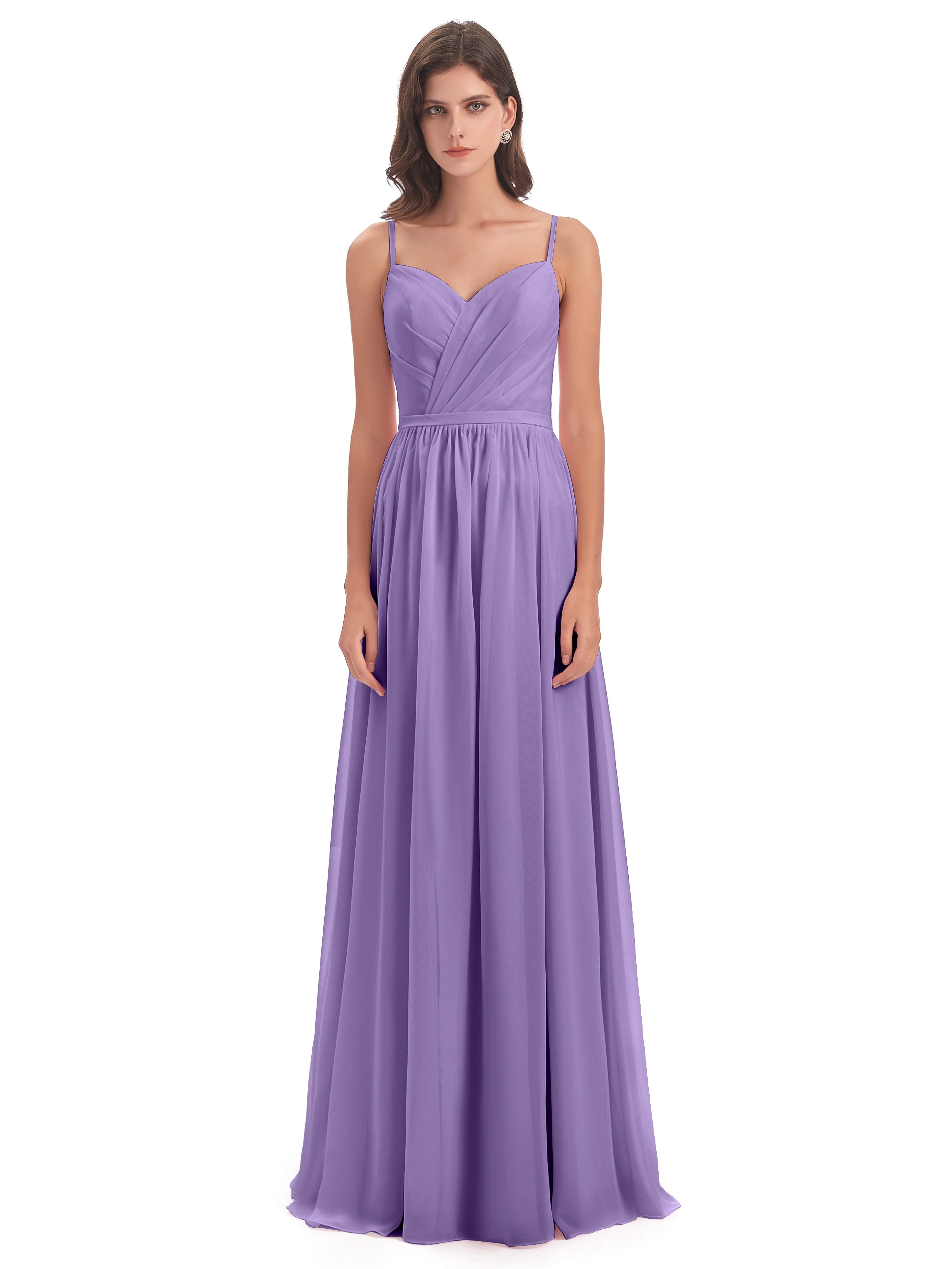 Robes De Demoiselle D'Honneur Tahiti Dos Ouvert Fendue Mousseline Robes Demoiselle D'Honneur